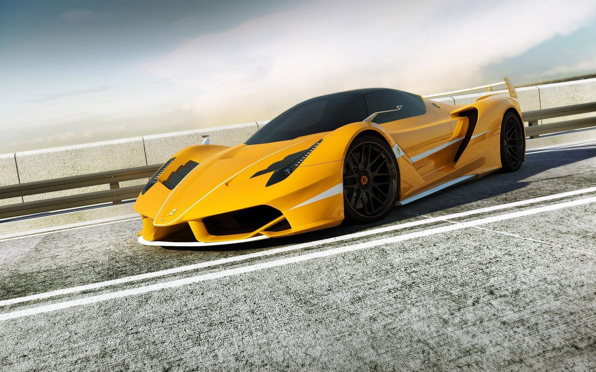 car, ferrari, 1920x1200, ferrari f70, luxury, yellow, f, lamborghini, cars, 1080P, HD Wallpaper