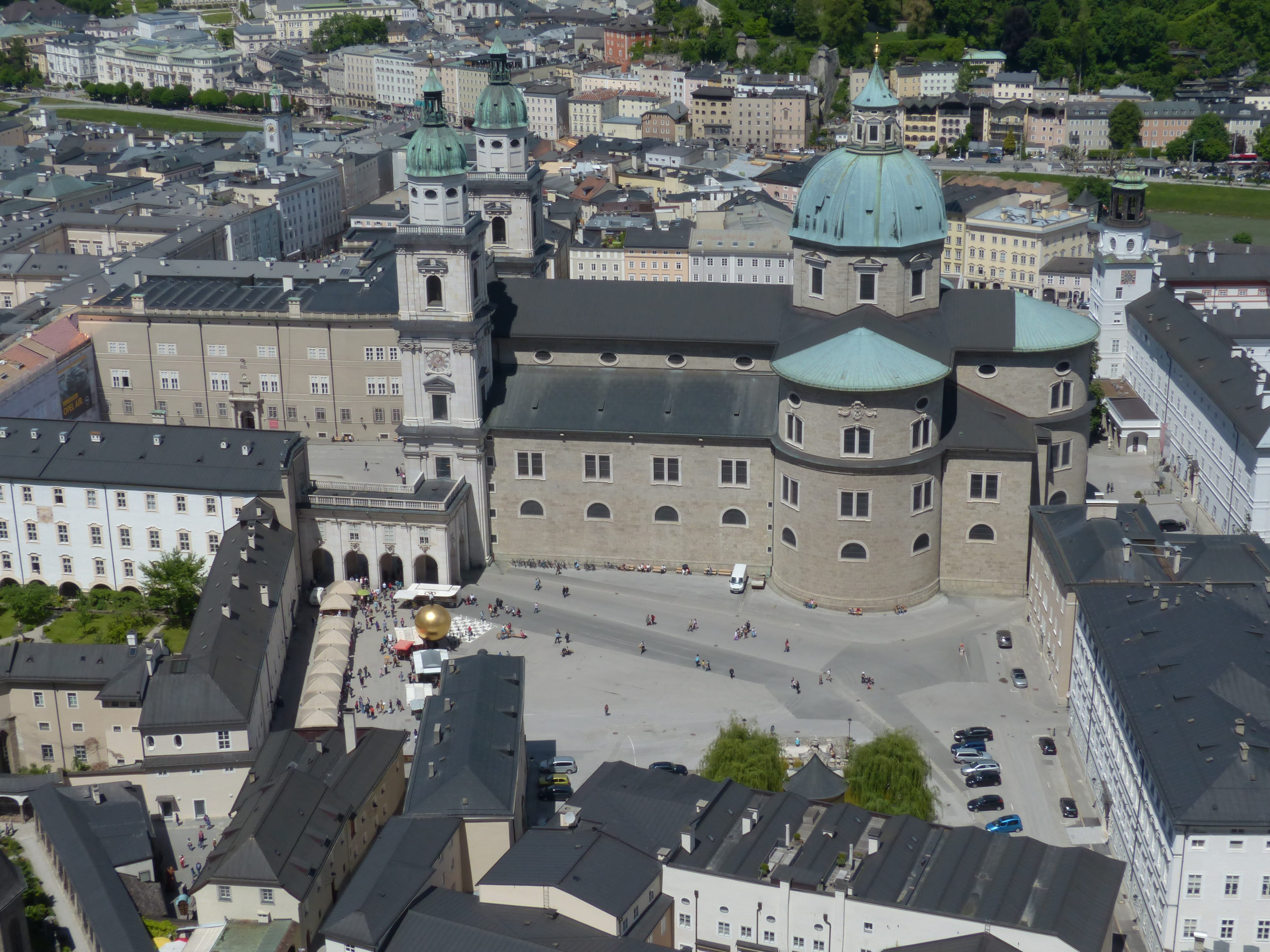 austria, residential district, tower, architecture, virgil, town, historic preservation, nave, settlement, dome, high angle view, transept, archdiocese of salzburg, HD Wallpaper