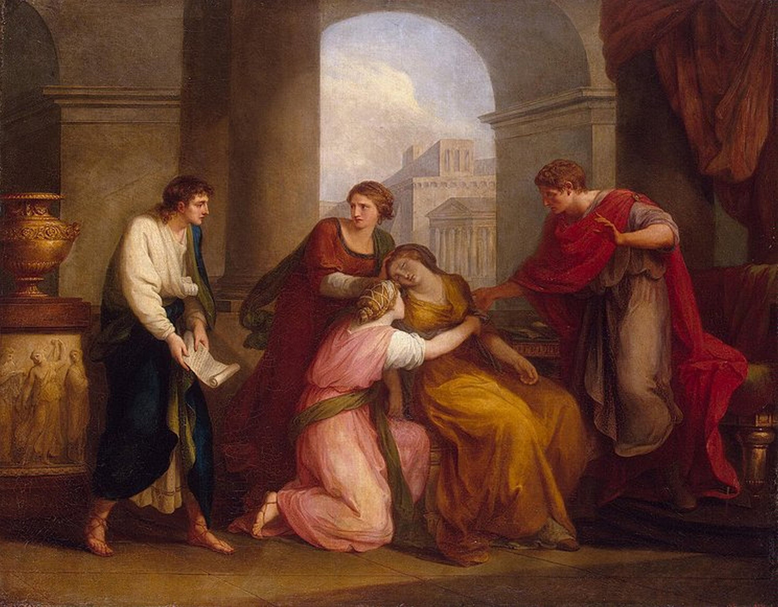 1778, Angelica Kaufman, 1080P, Virgil, reading the Aeneid to Augustus and Octavia, Classicism, HD Wallpaper