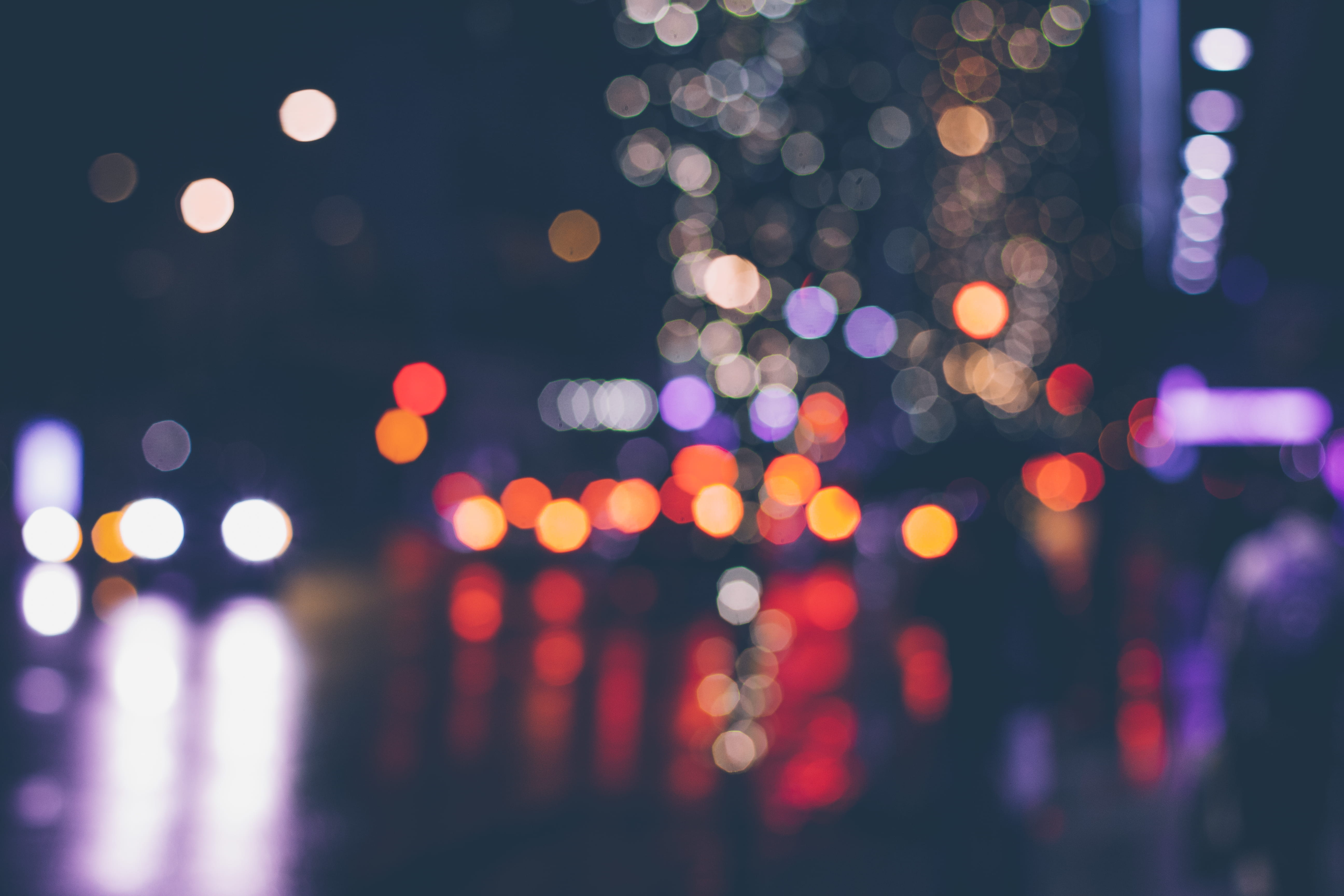 geometric shape, light, effect, shape, multi colored, cityscape, city, 5K, lighting equipment, street, vehicle light, no people, nightlife, city life, HD Wallpaper
