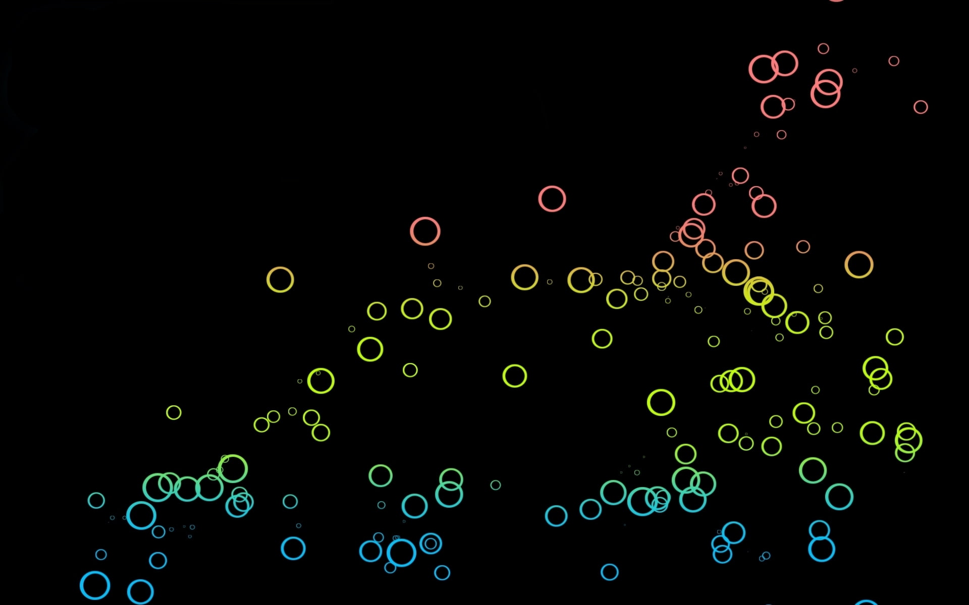 1080P, background, circles, colorful, spectrum, black, black background, HD Wallpaper