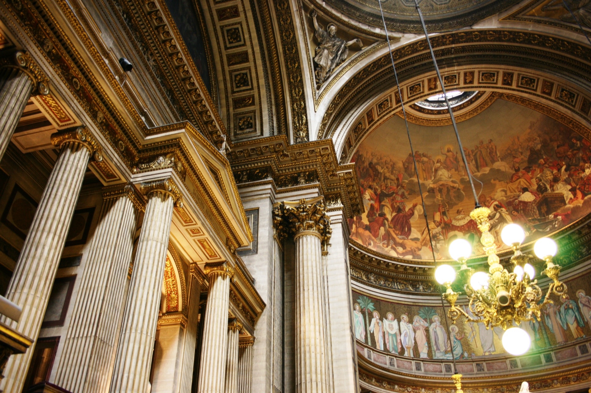 building, tourism, place of worship, 1080P, travel destinations, church, architecture, paris, low angle view, belief, built structure, chandelier, madeleine, HD Wallpaper
