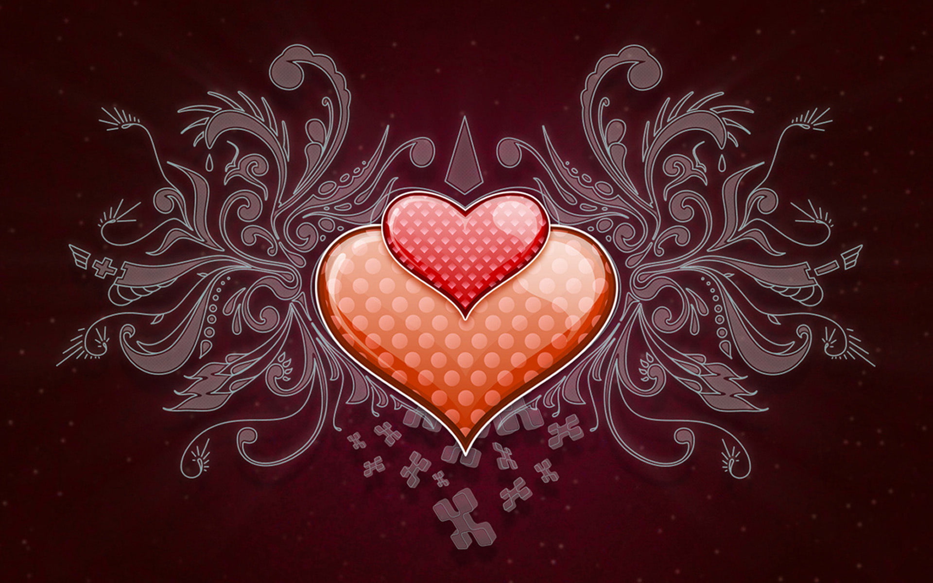 heart, vector, wide, love, hd, 1080P, HD Wallpaper
