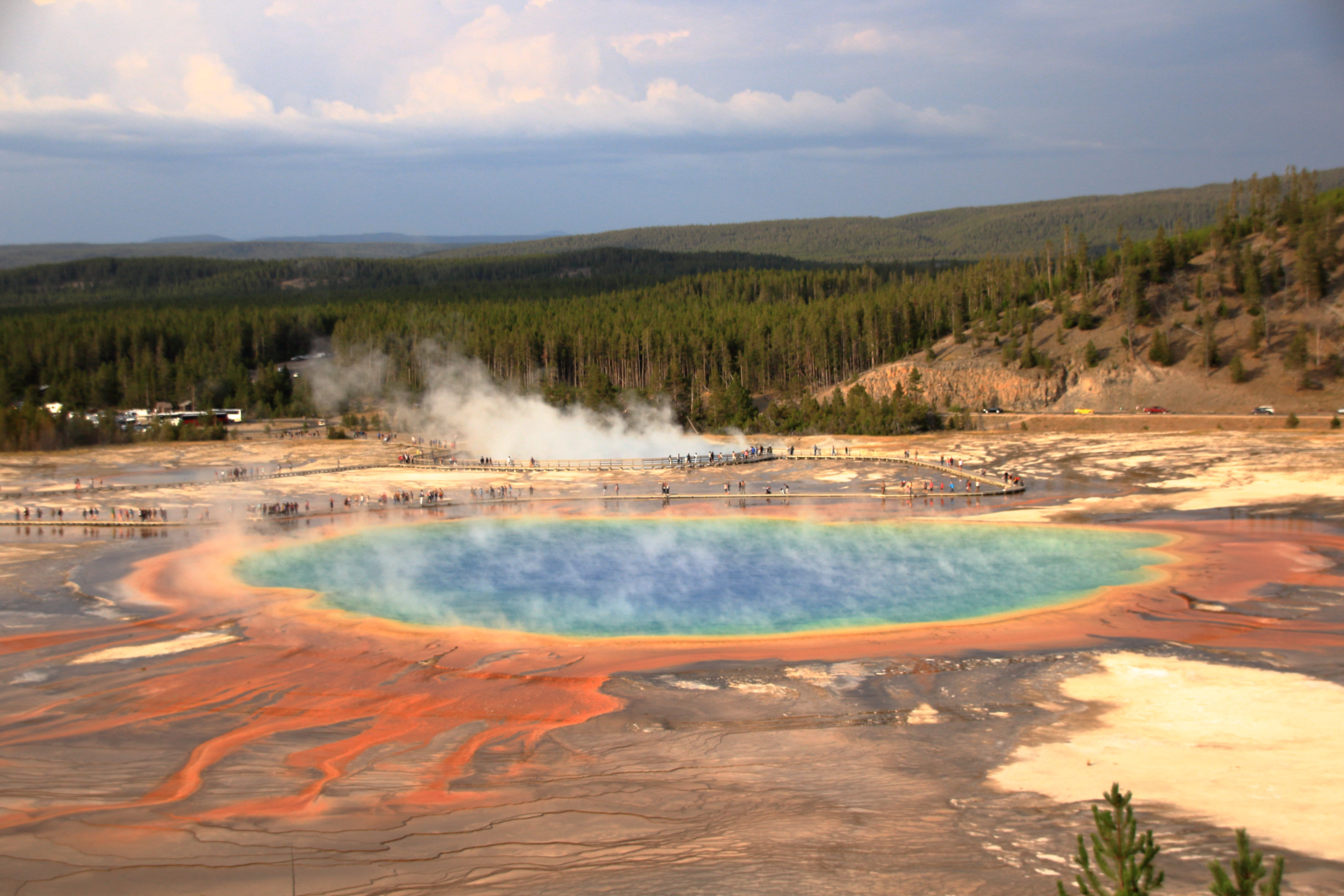 scenics - nature, smoke - physical structure, day, steam, colorful, tranquility, tranquil scene, geyser, landscape, heat - temperature, water, hot spring, HD Wallpaper