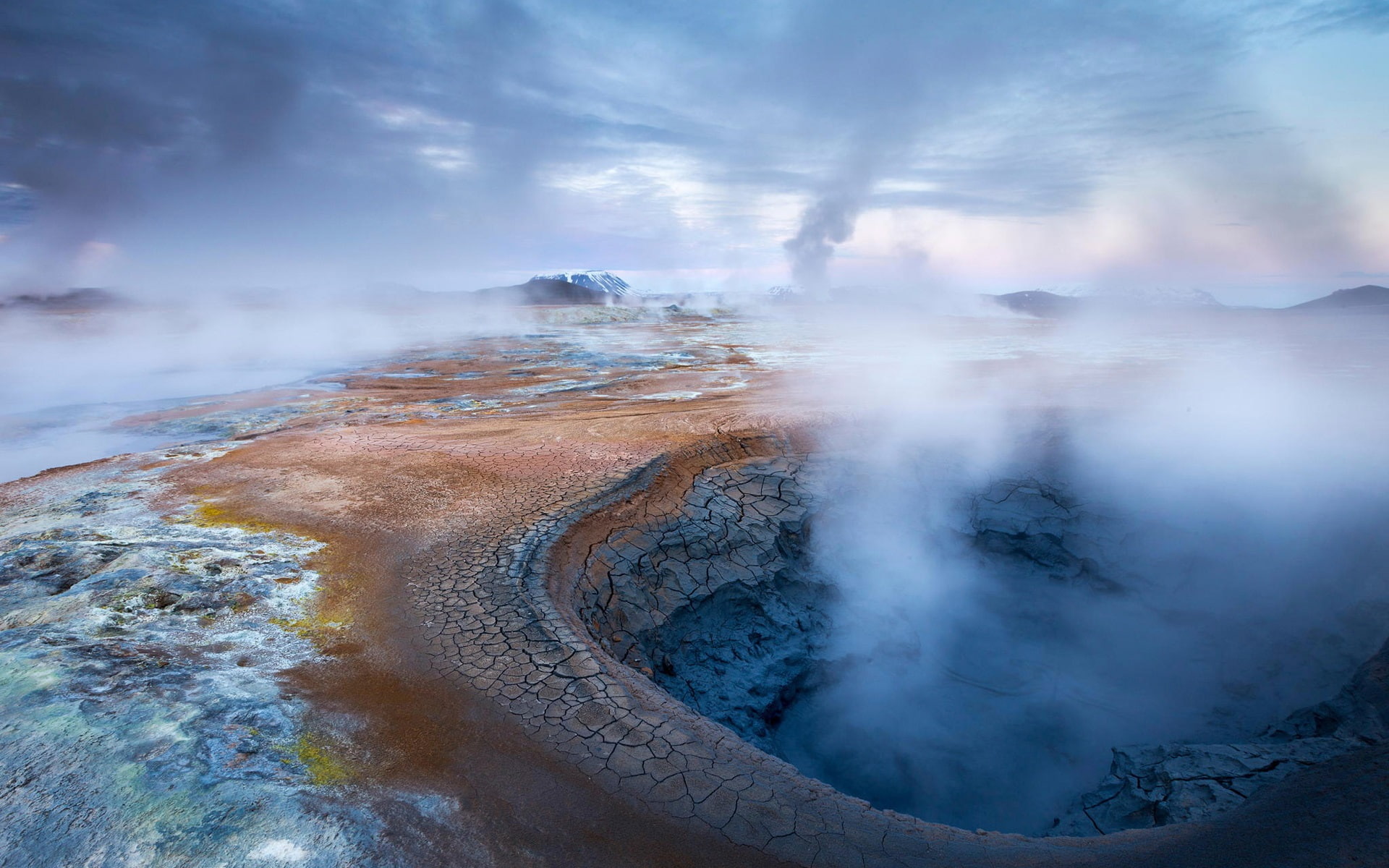 Mist, Geothermal, Source, Iceland, 1080P, HD Wallpaper