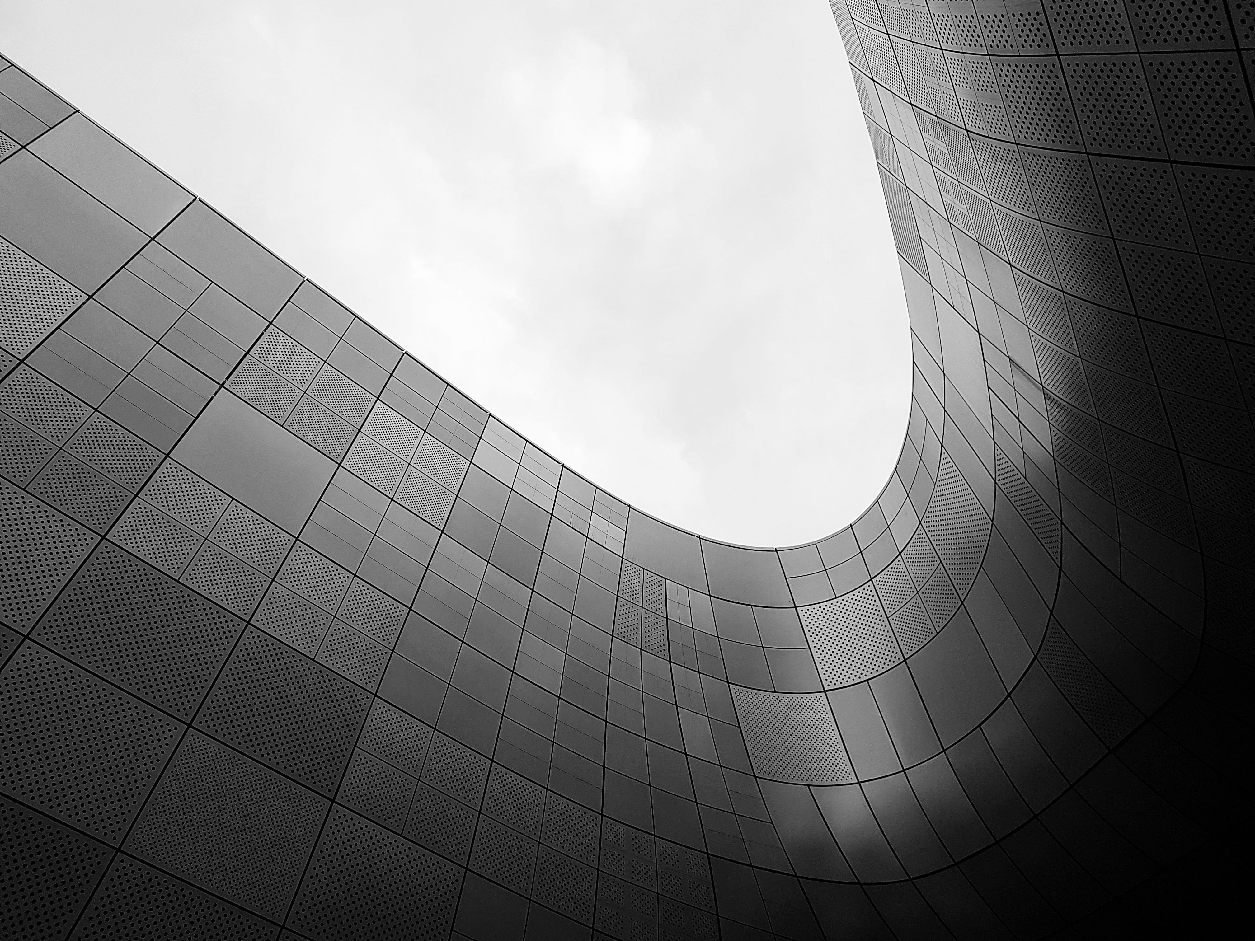 office Building, outdoors, view, modern, business, art, iconic, backgrounds, minimal, facade, contemporary, construction Industry, geometric Shape, 4K, HD Wallpaper