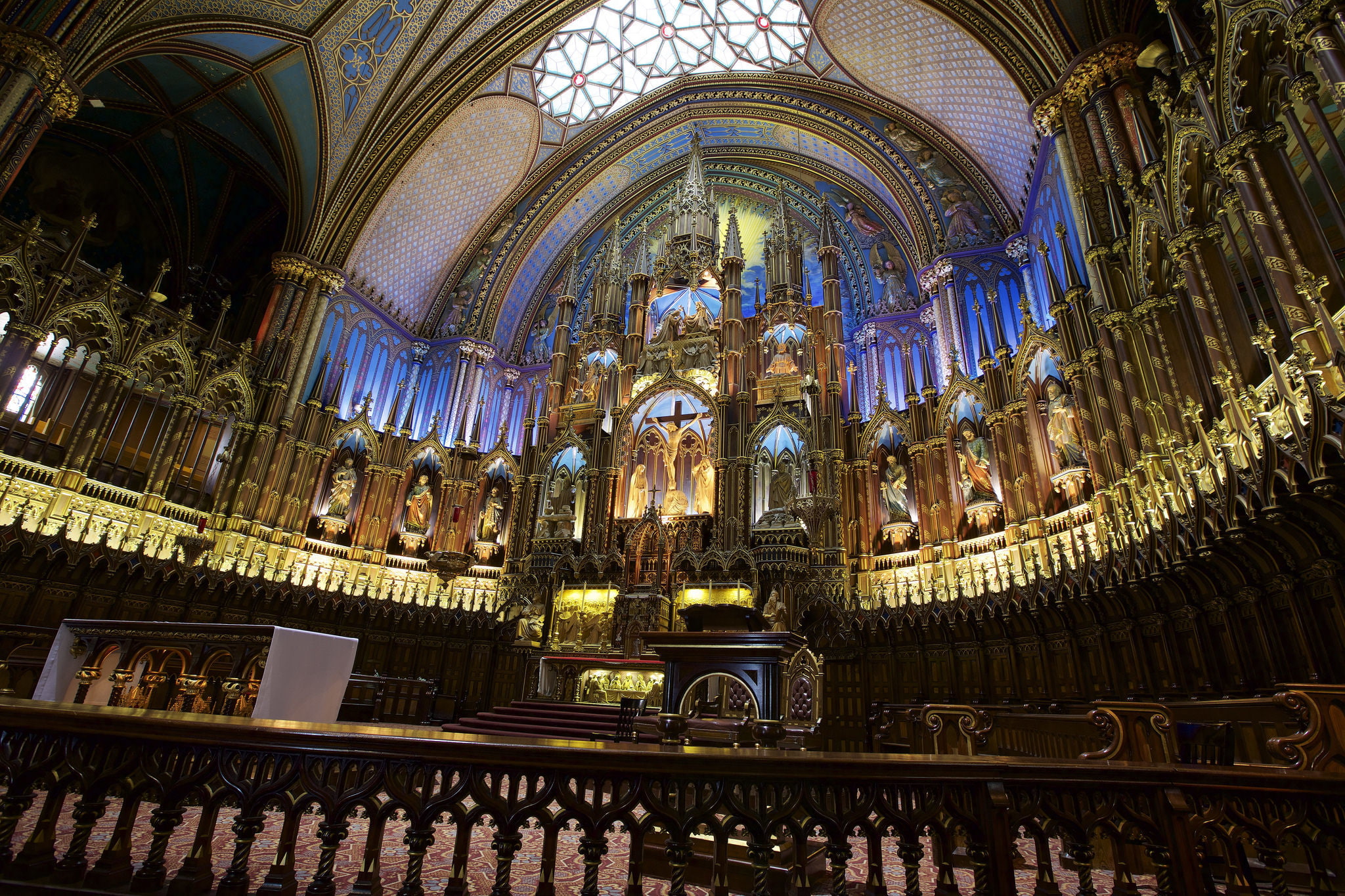 1080P, Canada, Basilique Notre Dame de Montreal, Church, The Notre Dame Basilica, the altar, religion, HD Wallpaper