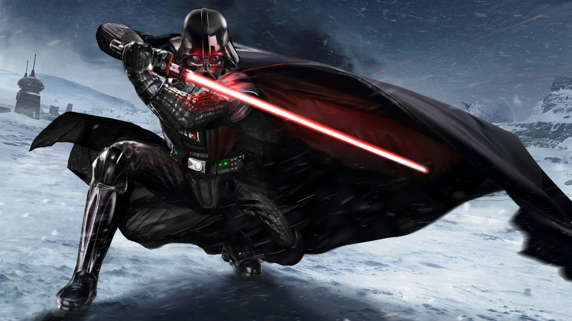winter, crash helmet, Belt, real people, Lightsaber, Mask, motion, Sci Fi, mode of transportation, Glove, people, sports helmet, Hoth (Star Wars), Darth Vader, HD Wallpaper