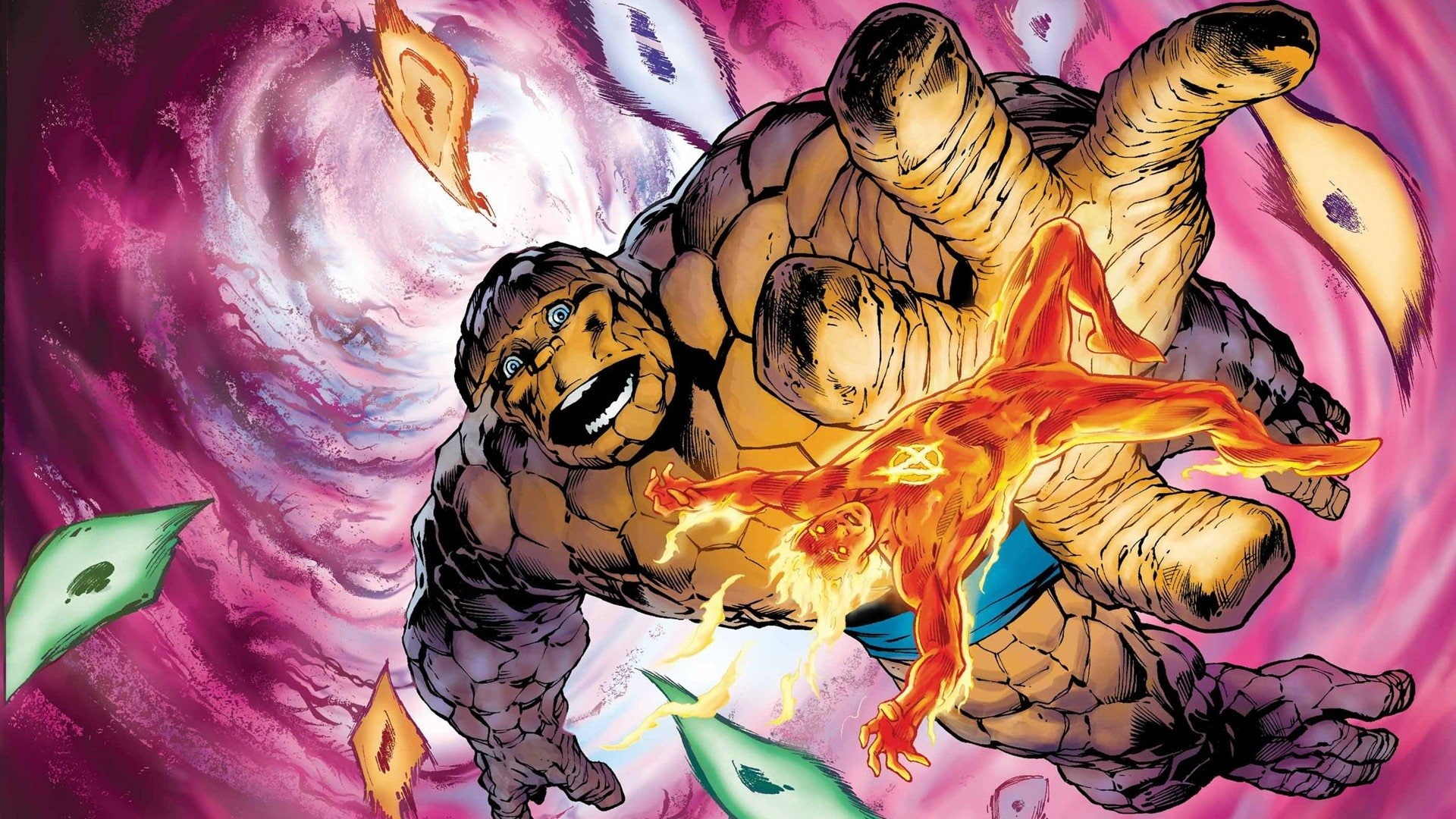 1080P, Human Torch (Marvel Comics), Fantastic Four, Comics, Thing (Marvel Comics), HD Wallpaper