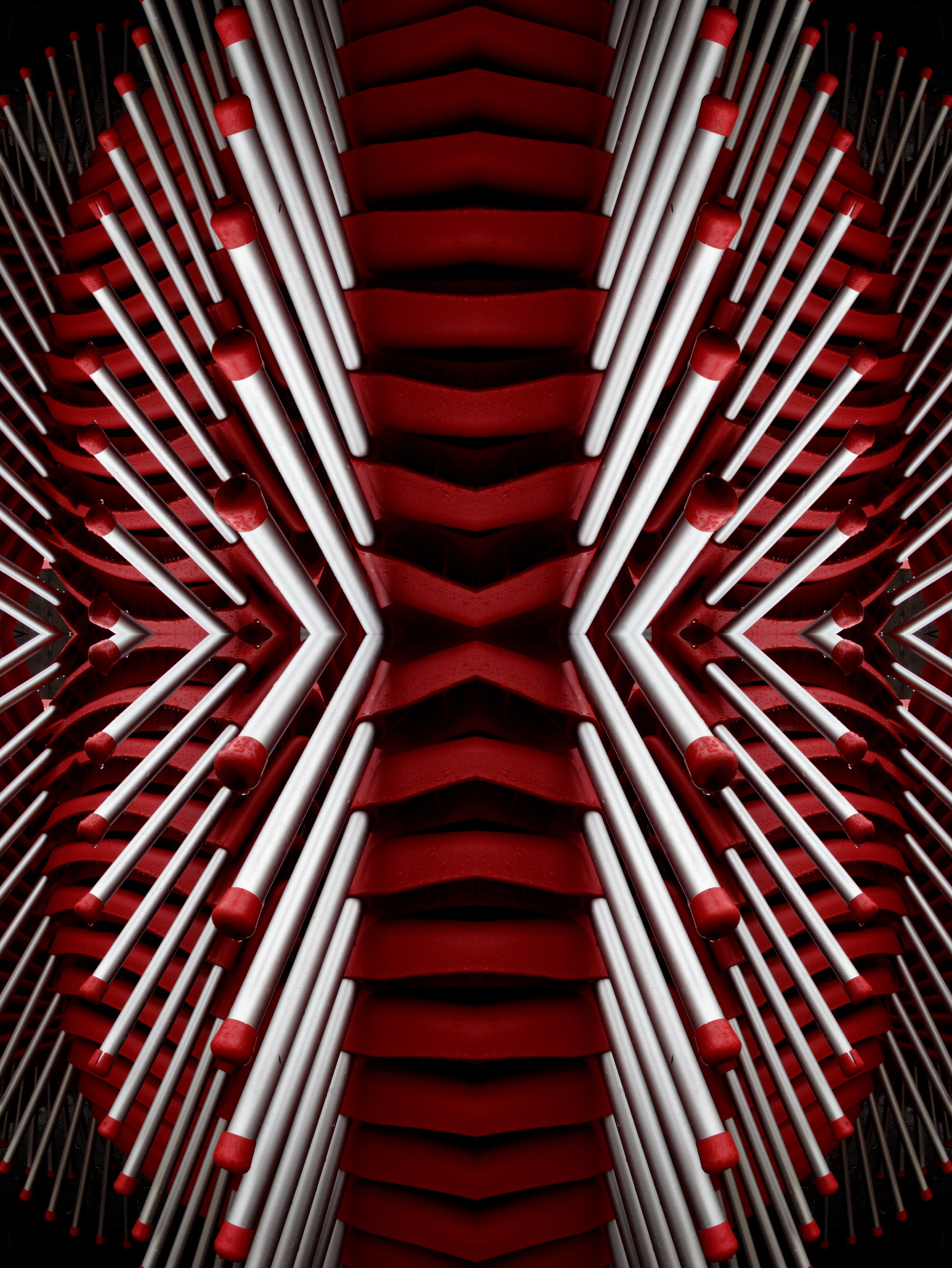 pattern, illuminated, in a row, design, geometric shape, white, full frame, ceiling, red, backgrounds, architecture, indoors, directly below, 8K, Phone HD Wallpaper
