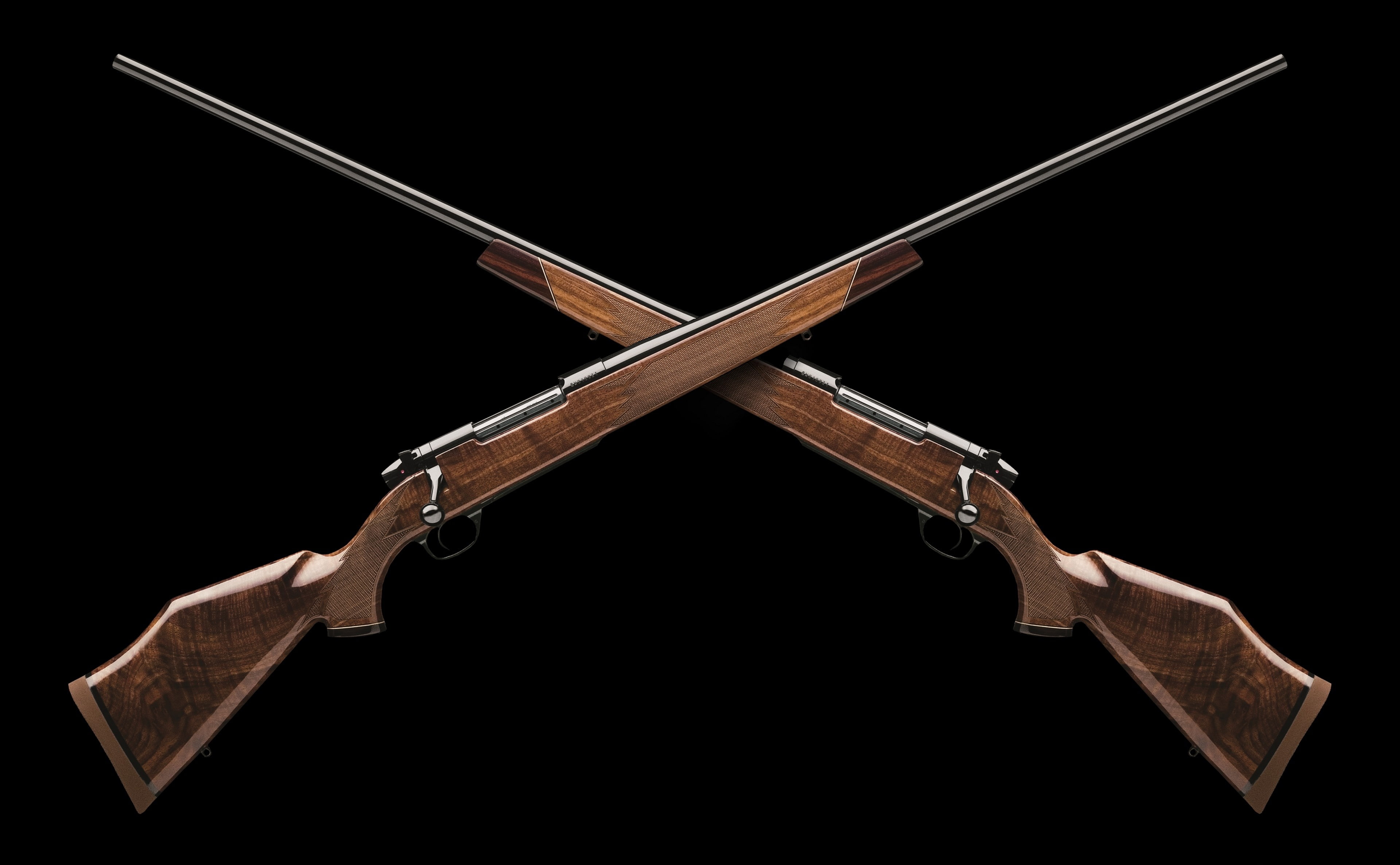 Vintage, weatherby rifles, accuracy, weapon, weatherby mark 5, Aero/Black, no people, close-up, black color, weatherby, two, string instrument, wood - material, HD Wallpaper