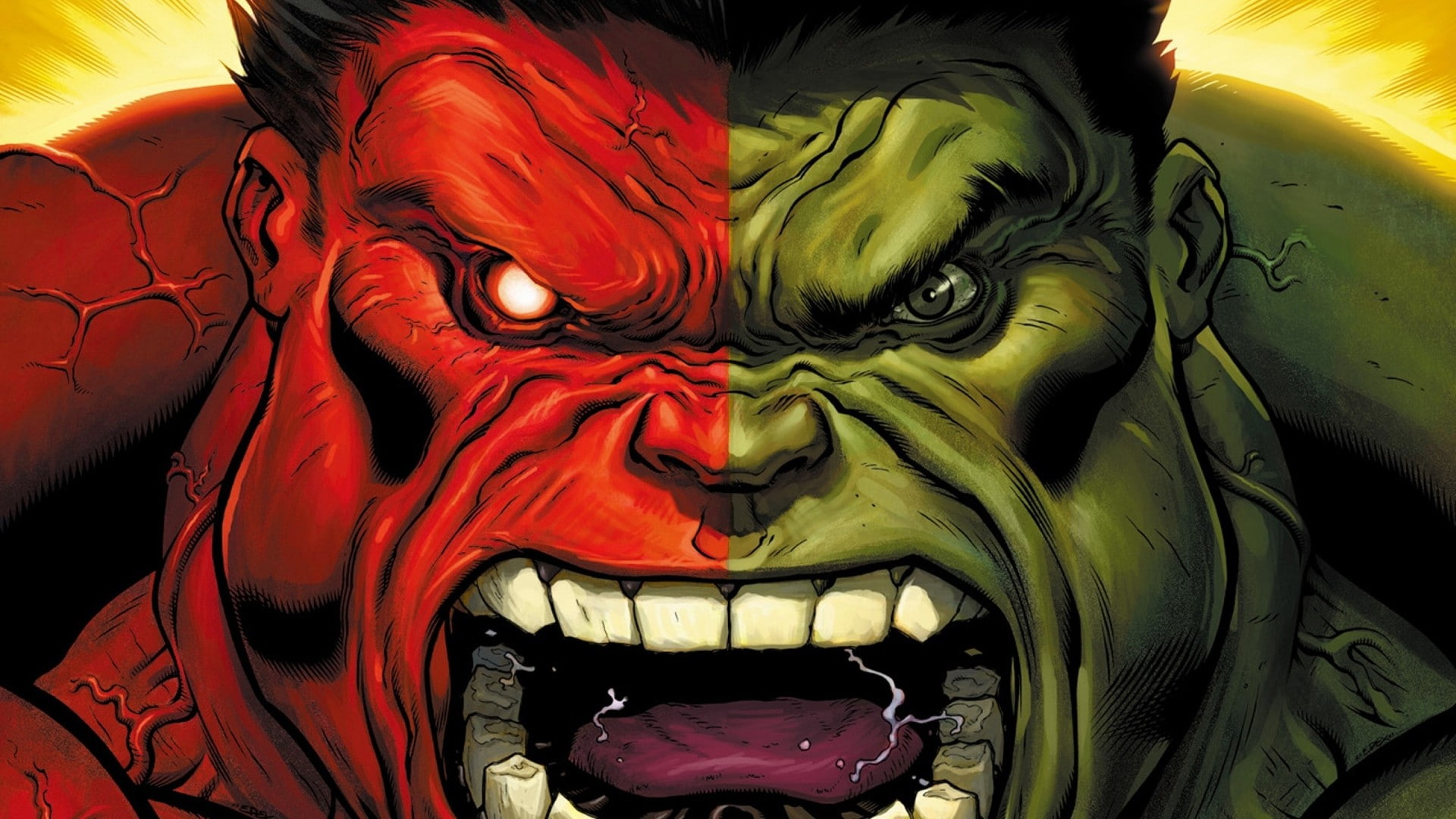 red, green, hulk, hd, green hulk, 1080P, HD Wallpaper