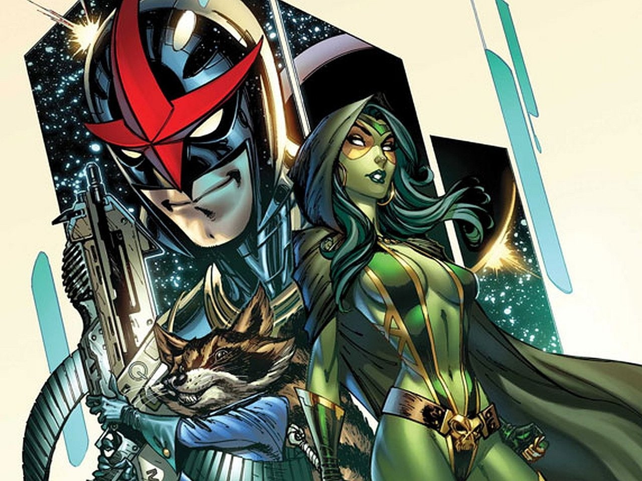 Marvel Comics, Nova (Marvel Comics), Gamora, Rocket Raccoon, Comics, Nova, 720P, HD Wallpaper