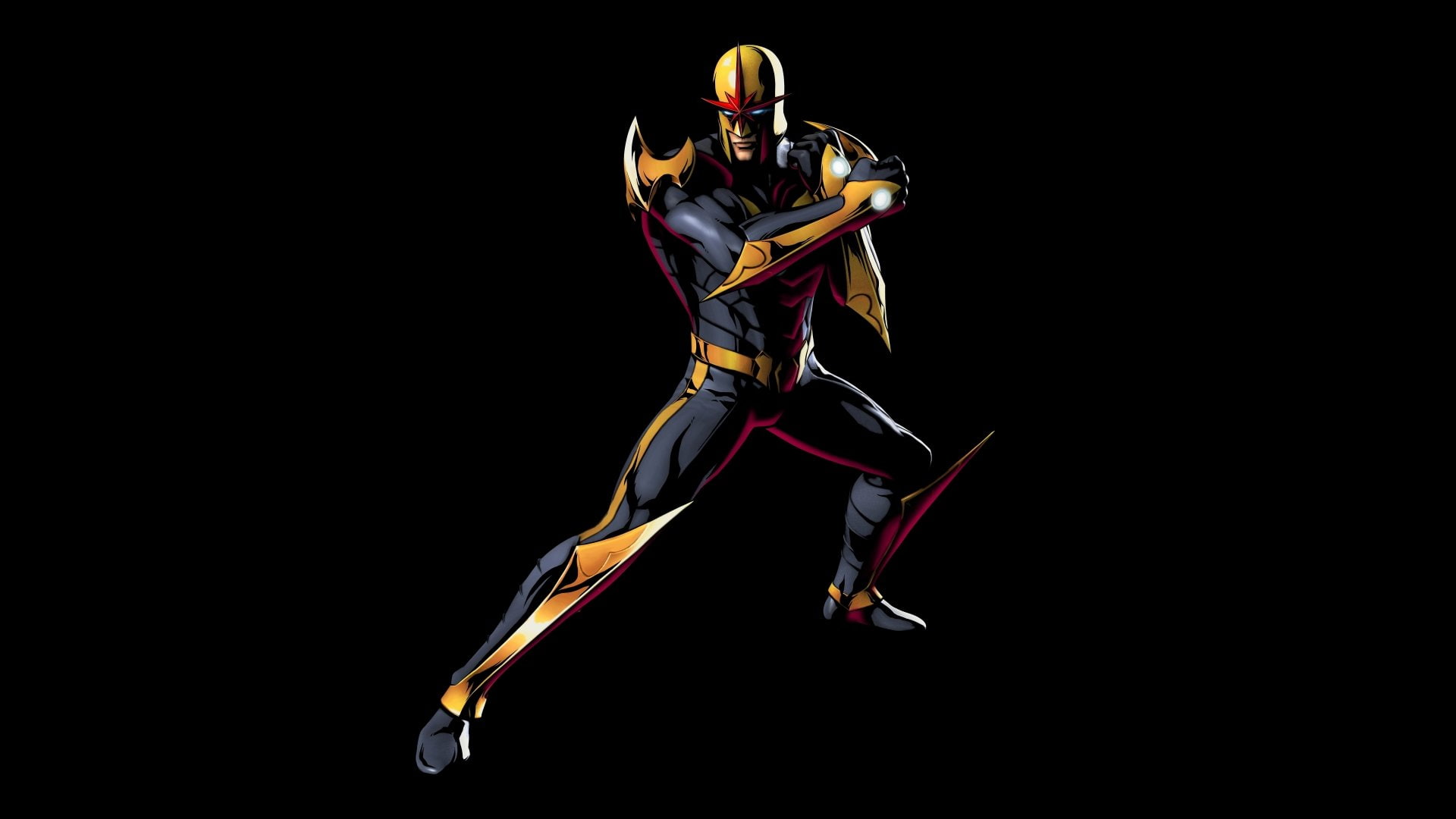 black background, Marvel Comics, jumping, helmet, sports clothing, studio shot, Comics, side view, copy space, sportsman, activity, running, full length, HD Wallpaper