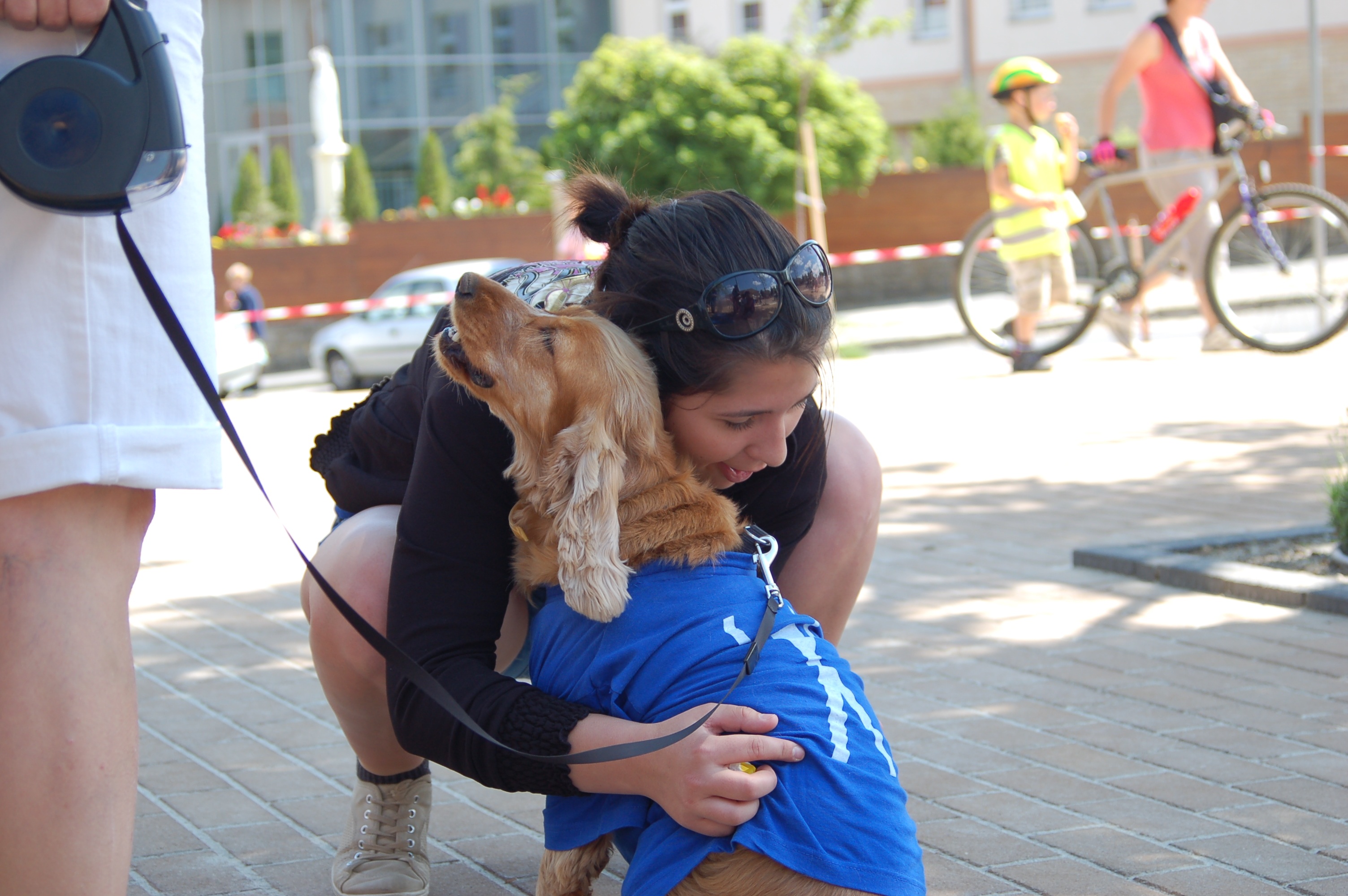 real people, people, lifestyles, hugging, focus on foreground, english, spaniel, one animal, host, woman, cocker, 2K, mammal, hug, positive emotion, leisure activity, HD Wallpaper