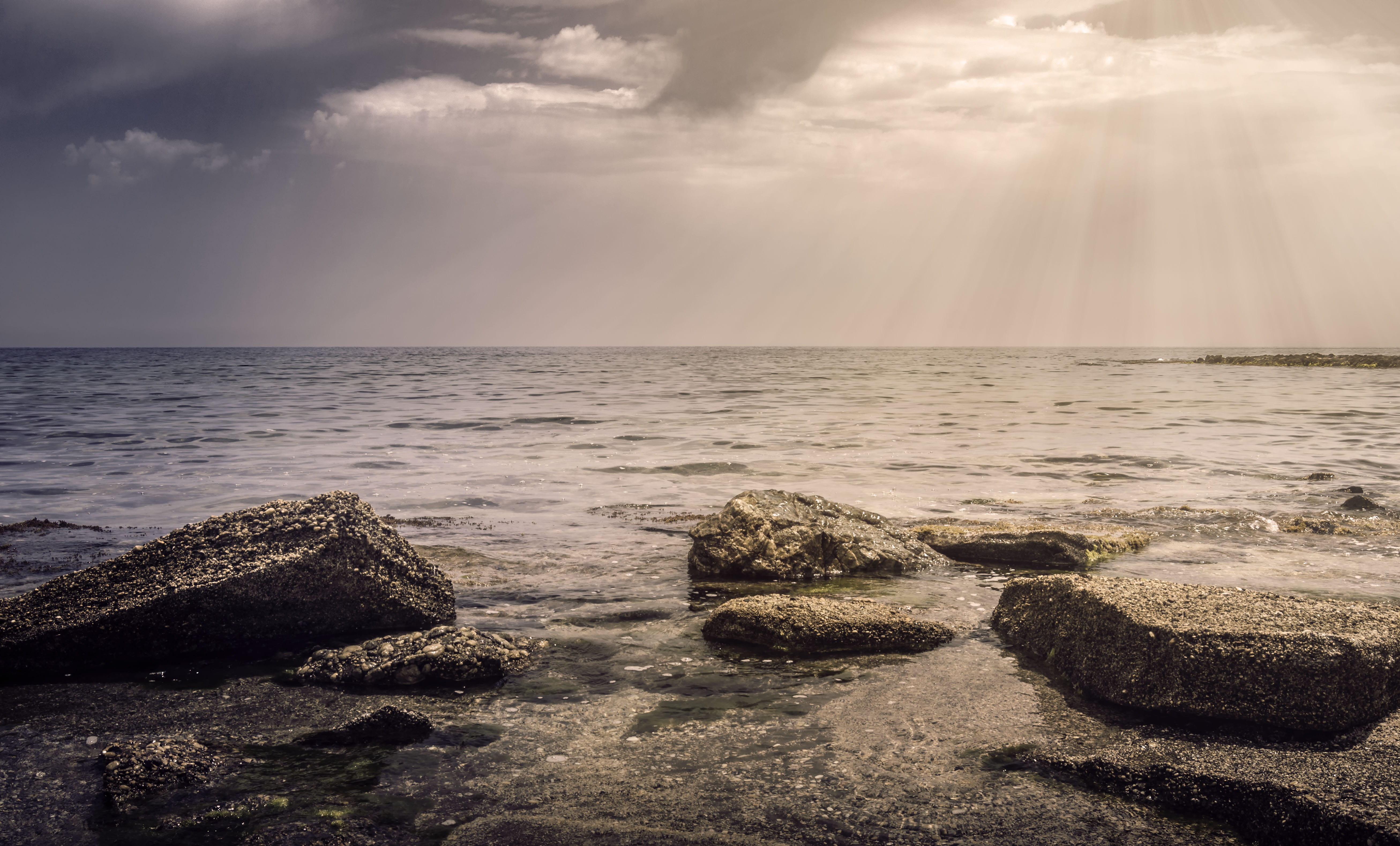 sunset, seascape, tranquility, horizon over water, day, sky, scenics - nature, marina, nature, 5K, sea, land, beach, idyllic, beauty in nature, take it easy, HD Wallpaper