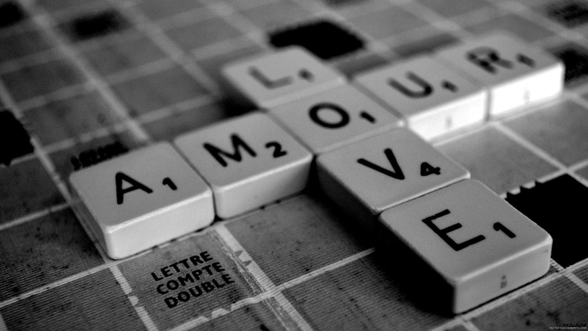 1080P, game, blocks, grey, french, scrabble, work, love, HD Wallpaper