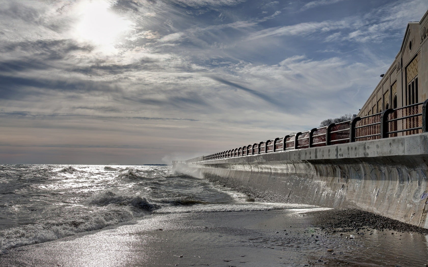 body, strengthening, waves, water, built structure, danger, beauty in nature, nature, outdoors, landscape, horizon, 720P, scenics - nature, waters Edge, HD Wallpaper
