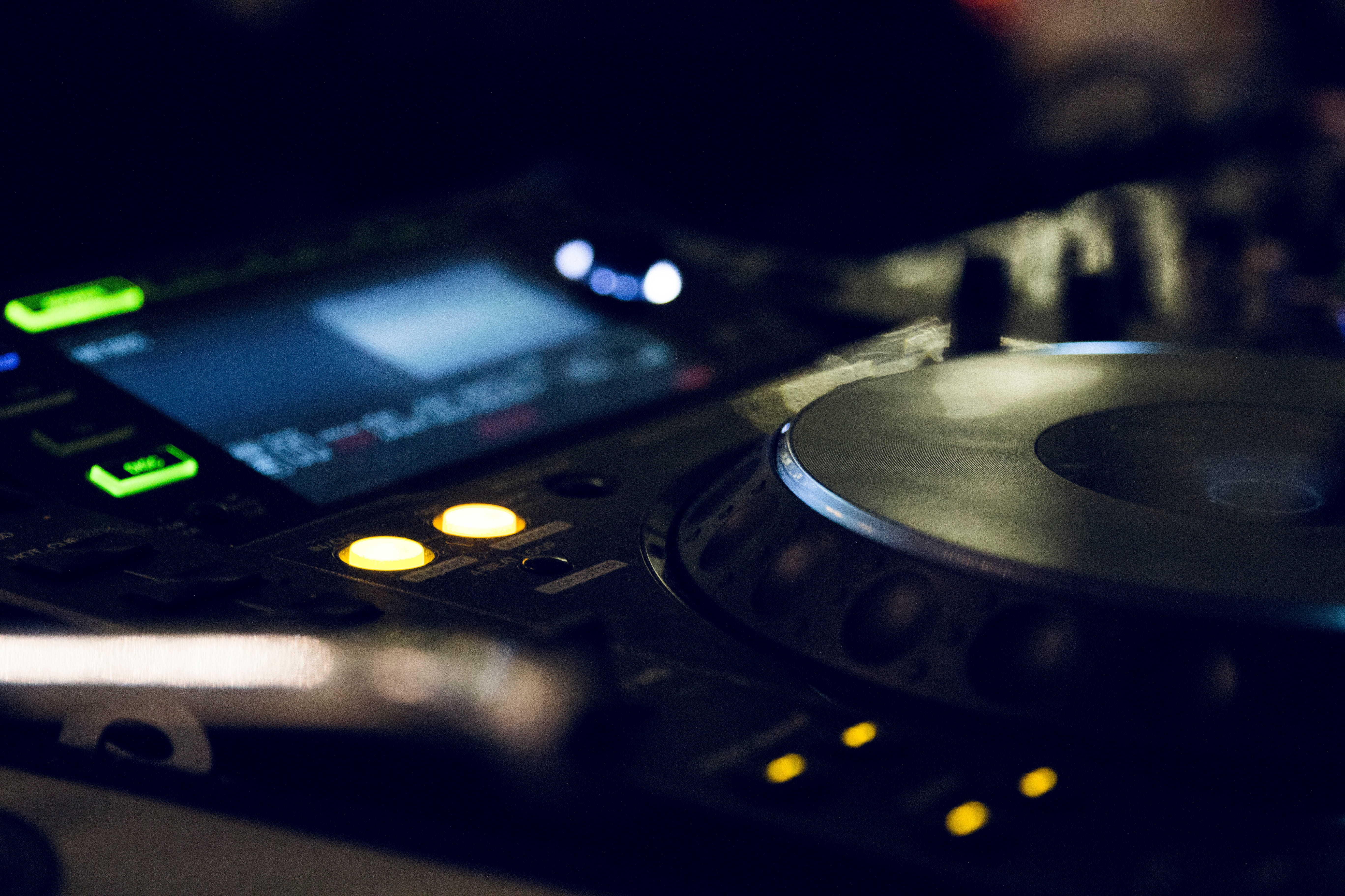control, dj, turned on, indoors, stereo, photography, audio Equipment, 5K, musical equipment, record, DJ controller, selective, studio, focus, technology, HD Wallpaper