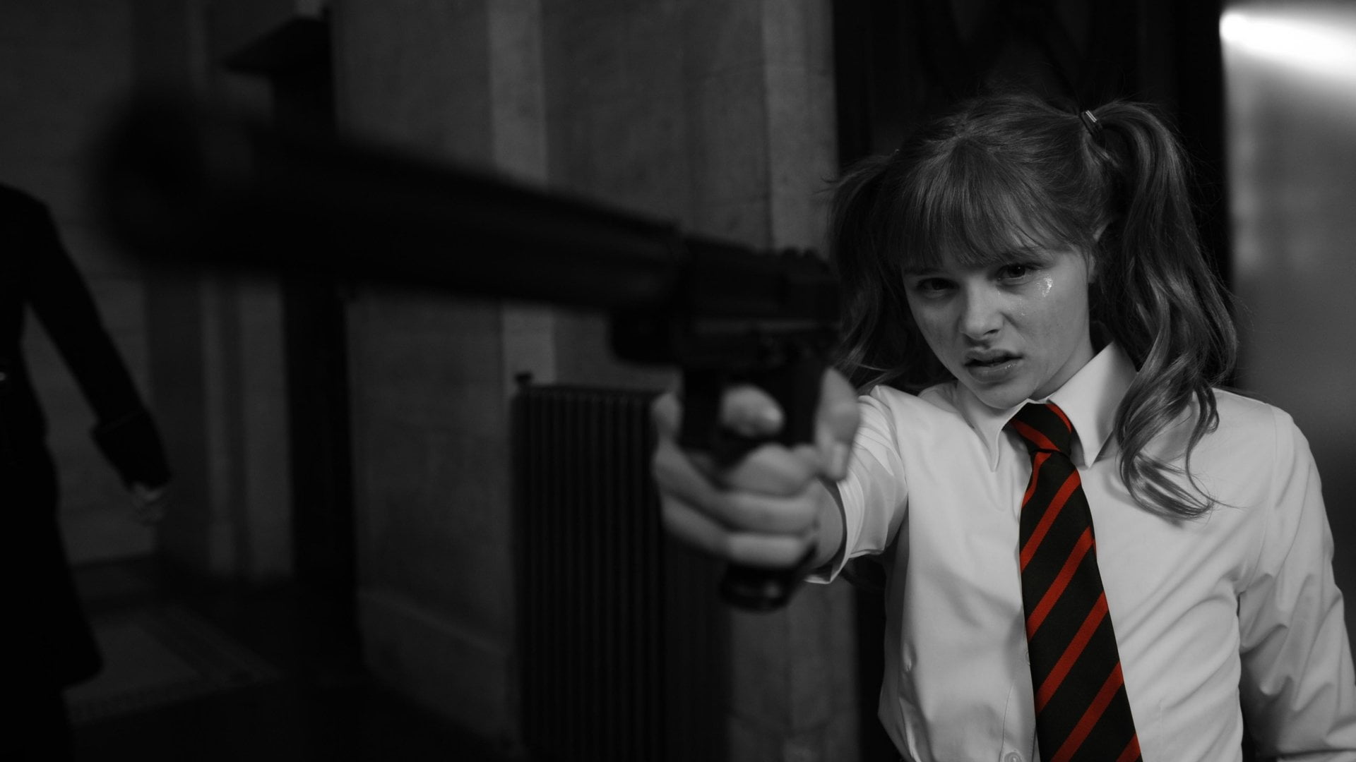 adult, Hit-Girl (Kick-Ass), teenager, Chloë Grace Moretz, 1080P, Kick-Ass 2, young adult, aggression, one person, uniform, business, men, indoors, front view, HD Wallpaper