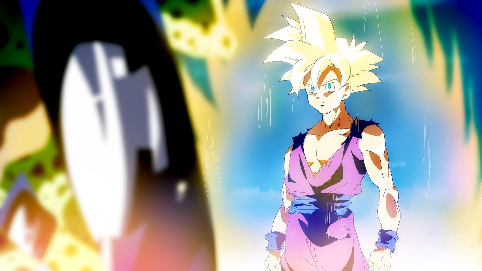 waist up, one person, sunlight, young adult, young women, females, Dragon Ball Z, purple, standing, lifestyles, day, representation, Dragon Ball, clothing, HD Wallpaper