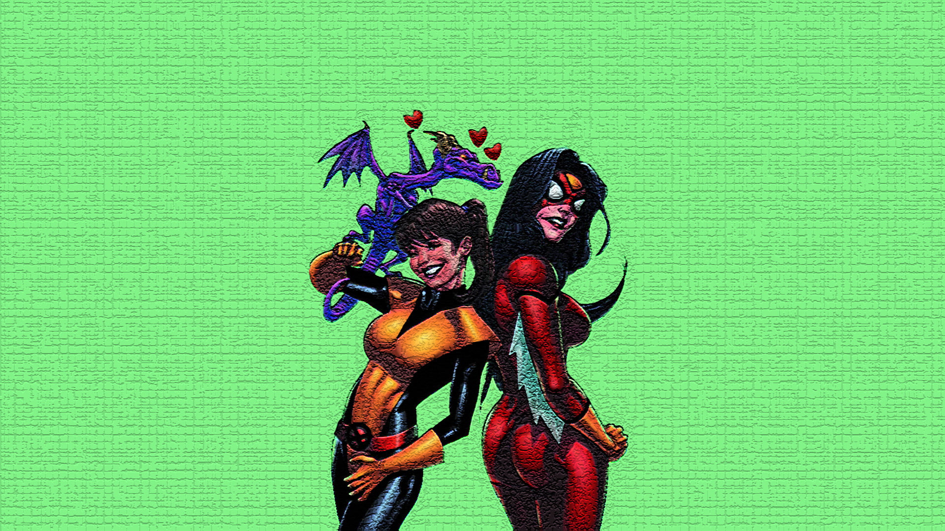 Collage, Comics, 1080P, Spider-Woman, Kitty Pryde, HD Wallpaper