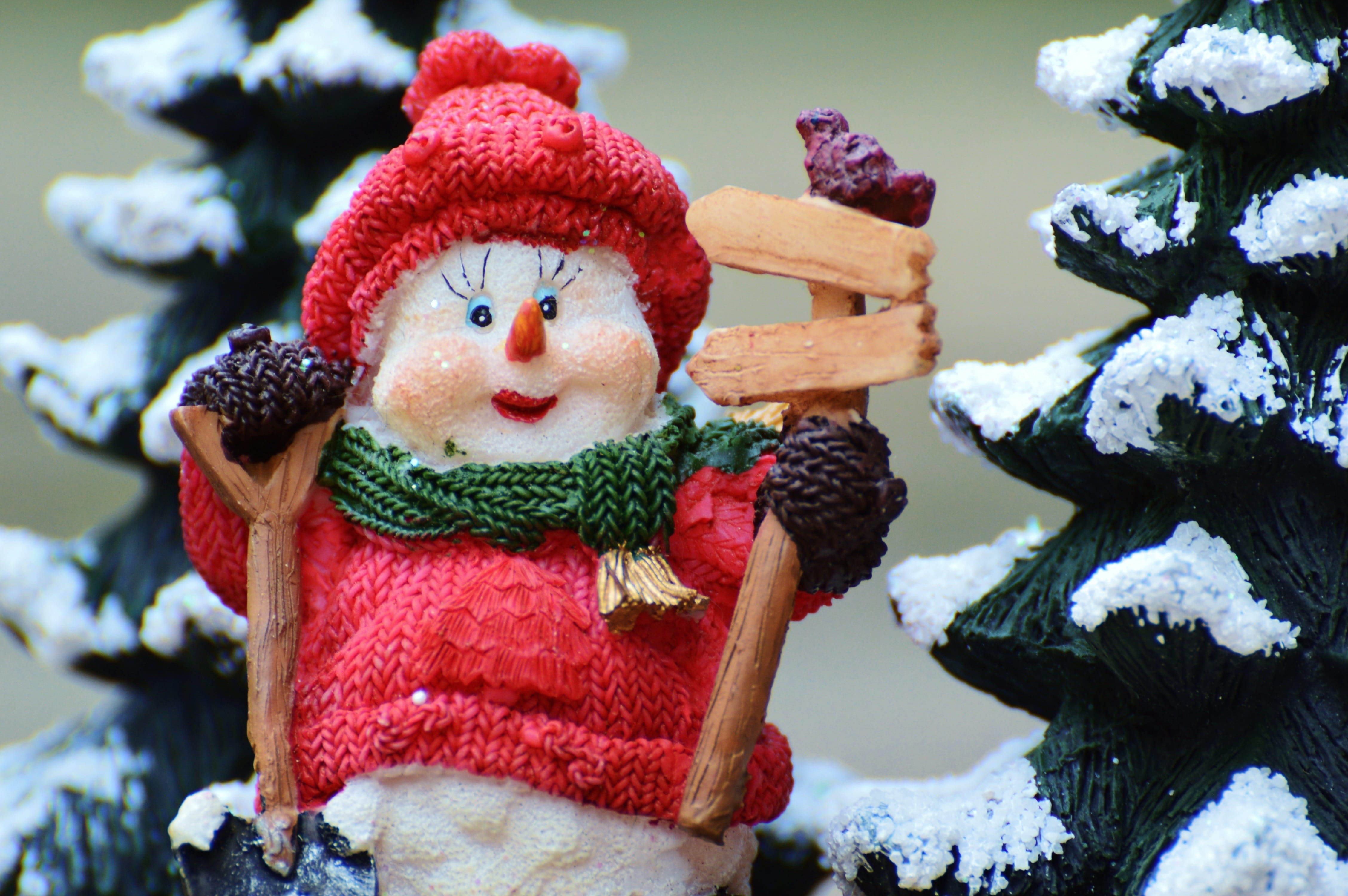 Snowmen, holiday, funny, season, santa claus, toy, art and craft, advent, close-up, christmas Decoration, festival, no people, tree, snow, Winter, wintry, HD Wallpaper