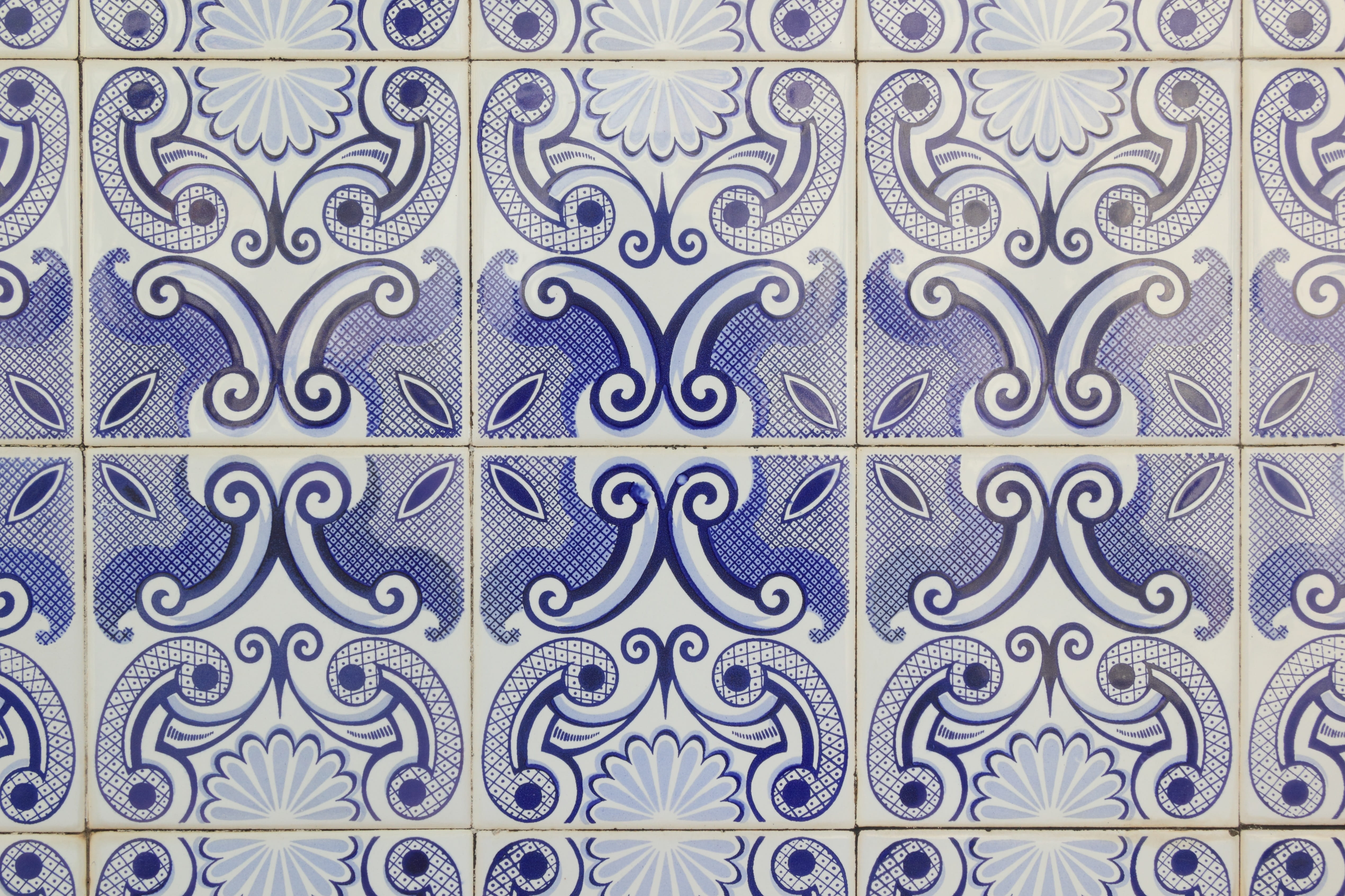 pattern, regular, built structure, design, tiled floor, indoors, 4K, tile, architecture, creativity, Portugal, full frame, Covering, Ceramic, flooring, HD Wallpaper
