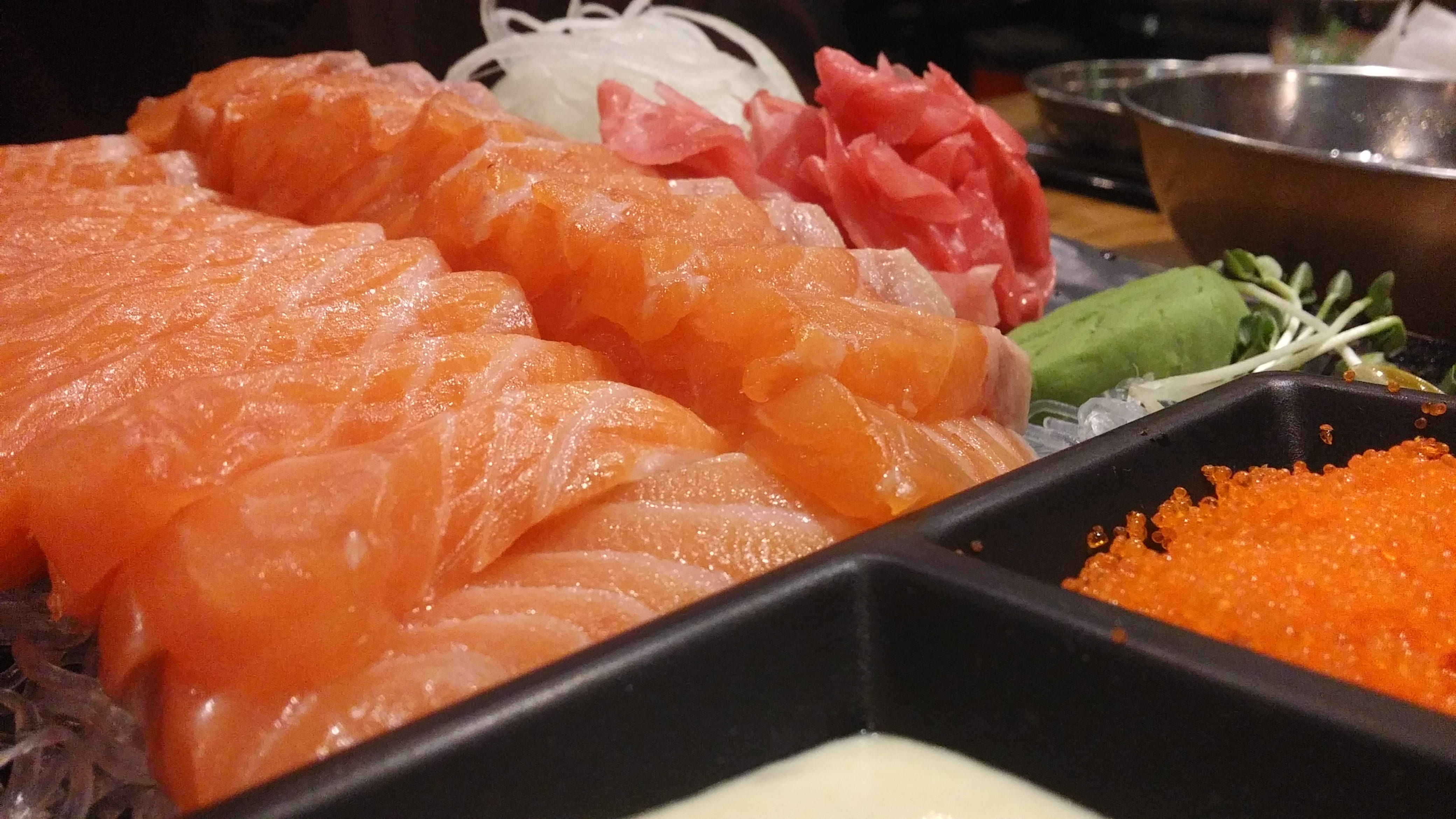 ready-to-eat, plate, healthy eating, 4K, red fish, unlimited refills, sushi, wellbeing, seafood, raw food, sashimi, japanese, close-up, food and drink, HD Wallpaper