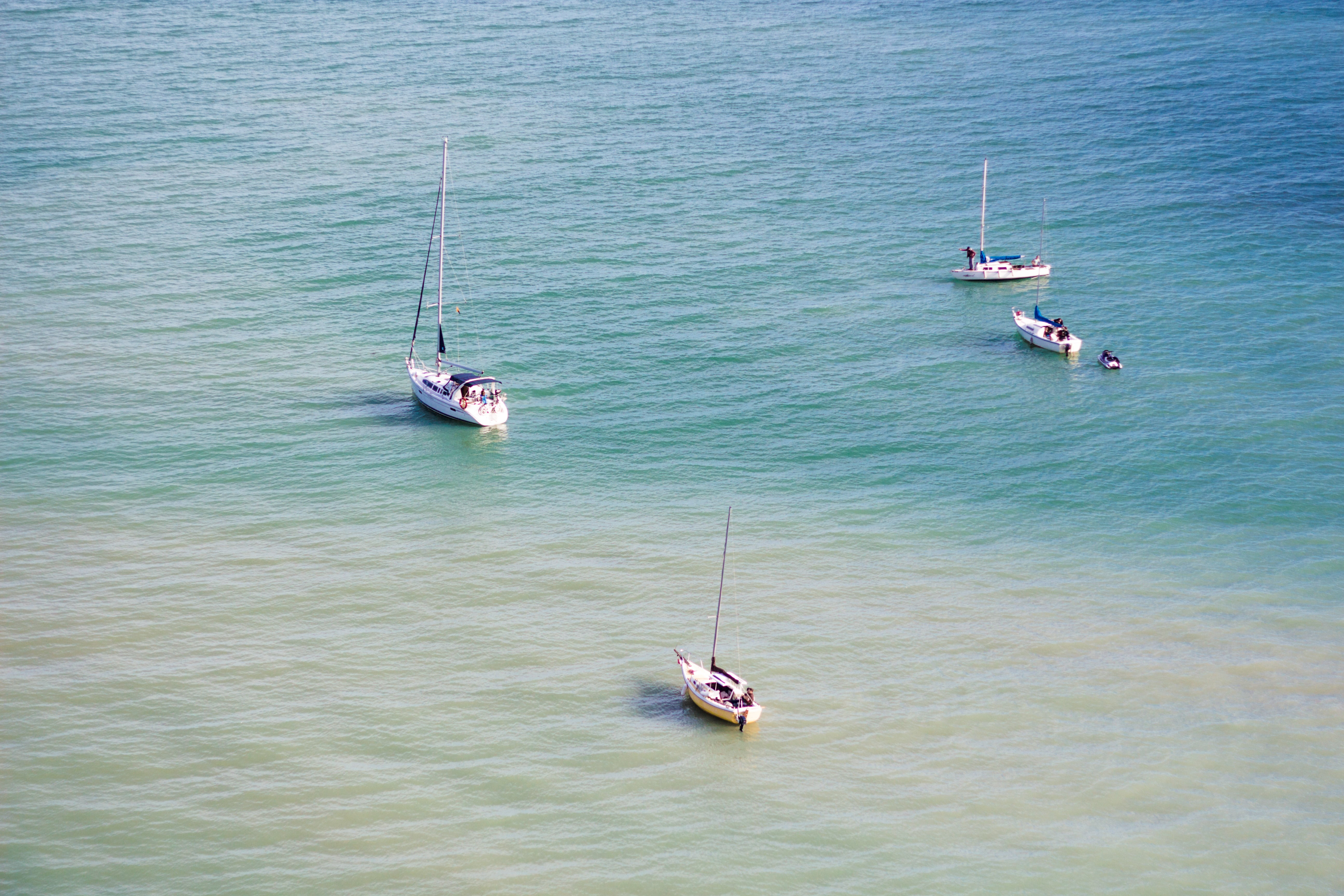tranquility, tranquil scene, blue, leisure activity, nautical vessel, ocean, passengers, 5K, day, nature, daytime, sea, adult, beauty in nature, sailing, HD Wallpaper