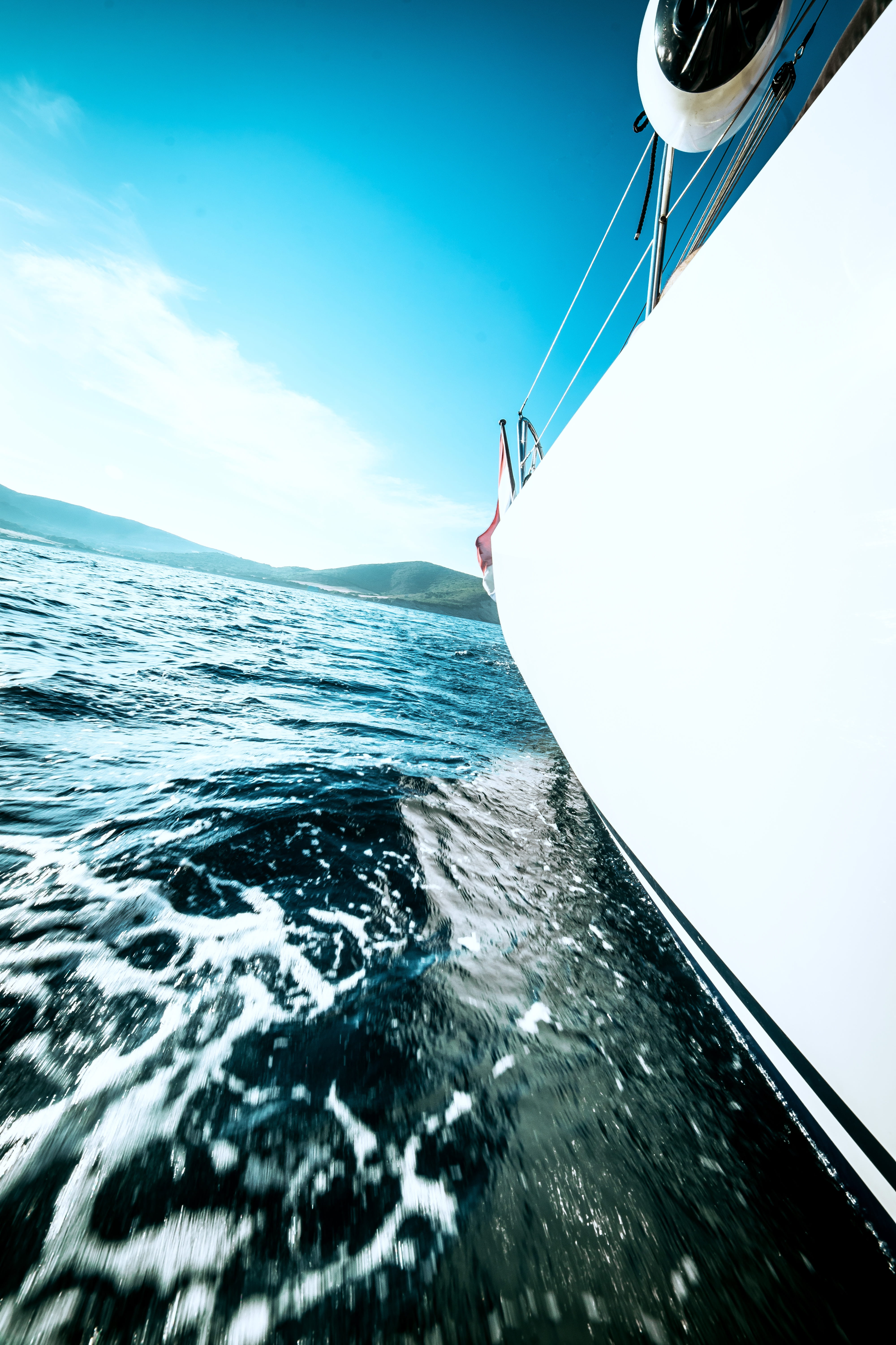 speed, 5K, beauty in nature, mode of Transport, Navigation, sky, cruise, passenger craft, luxury, vacations, day, sail, horizon over water, adventure, Phone HD Wallpaper