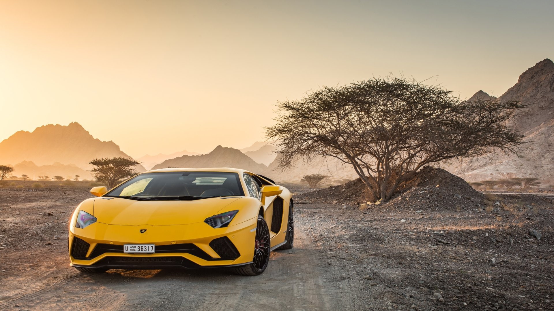 Supercar, Yellow Car, Lamborghini Aventador S, Sport Car, Lamborghini Aventador, Car, Vehicle, Lamborghini, 1080P, HD Wallpaper