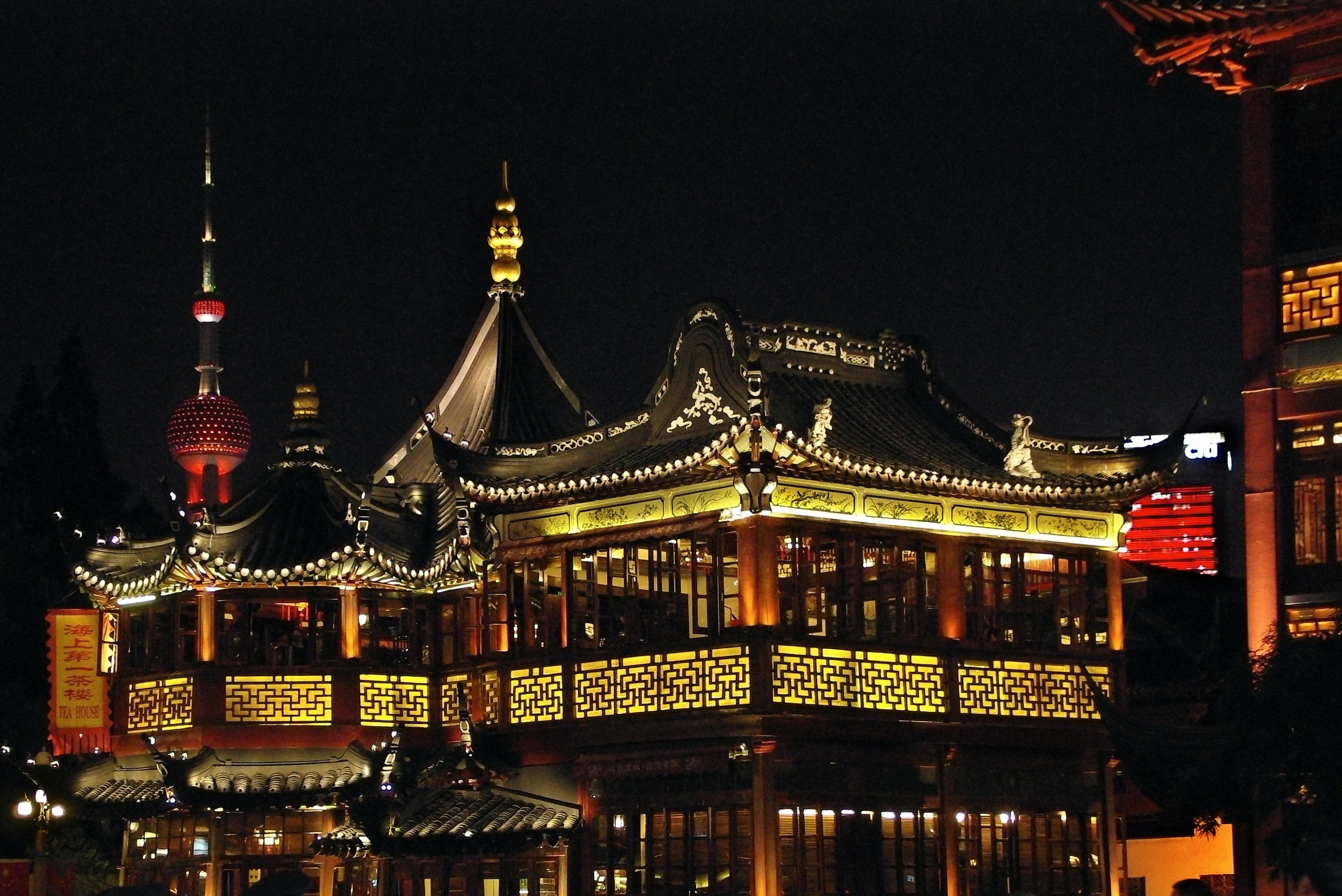 pearl of the orient, city, old town, the past, no people, nature, chinese lantern festival, lighting equipment, illumination, building exterior, shanghai, HD Wallpaper