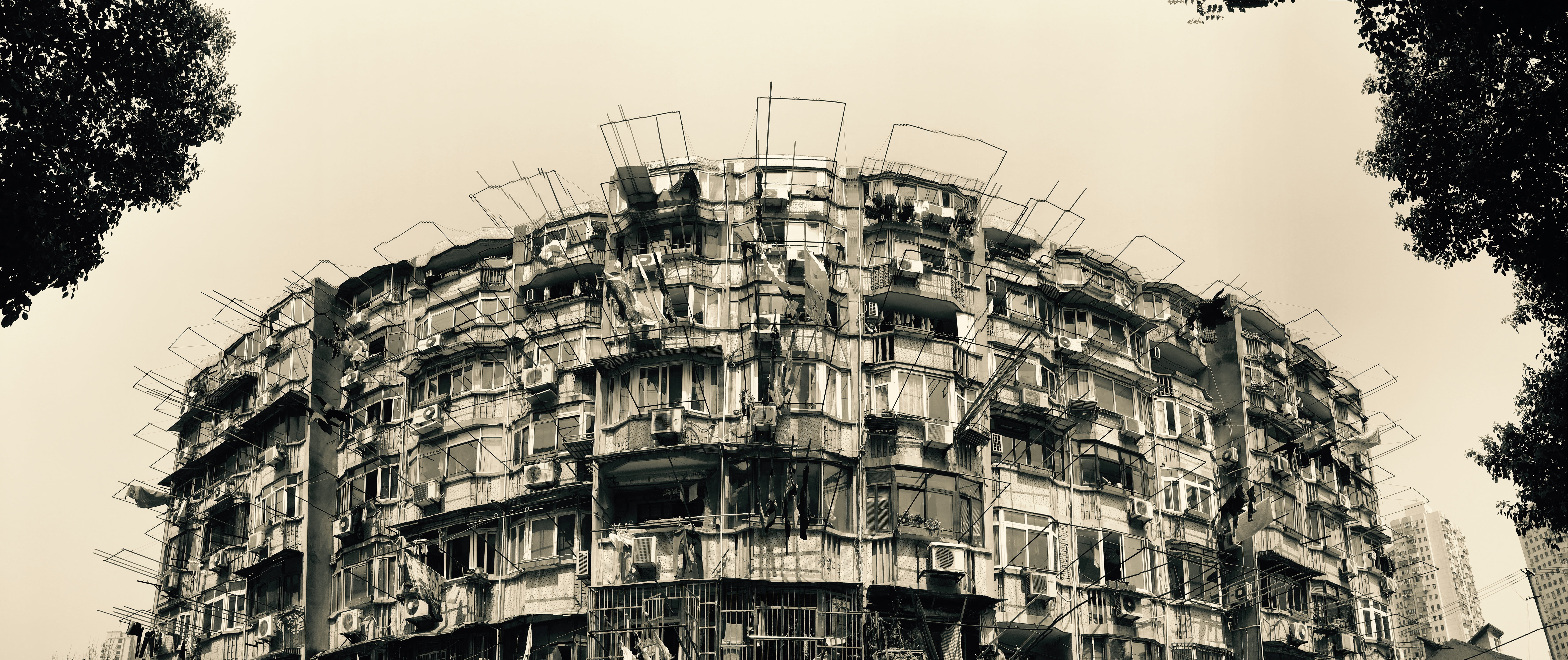 shanghai, apartment, old building, industry, building, architecture, nature, building exterior, tree, no people, city, balcony, day, low angle view, residential district, HD Wallpaper