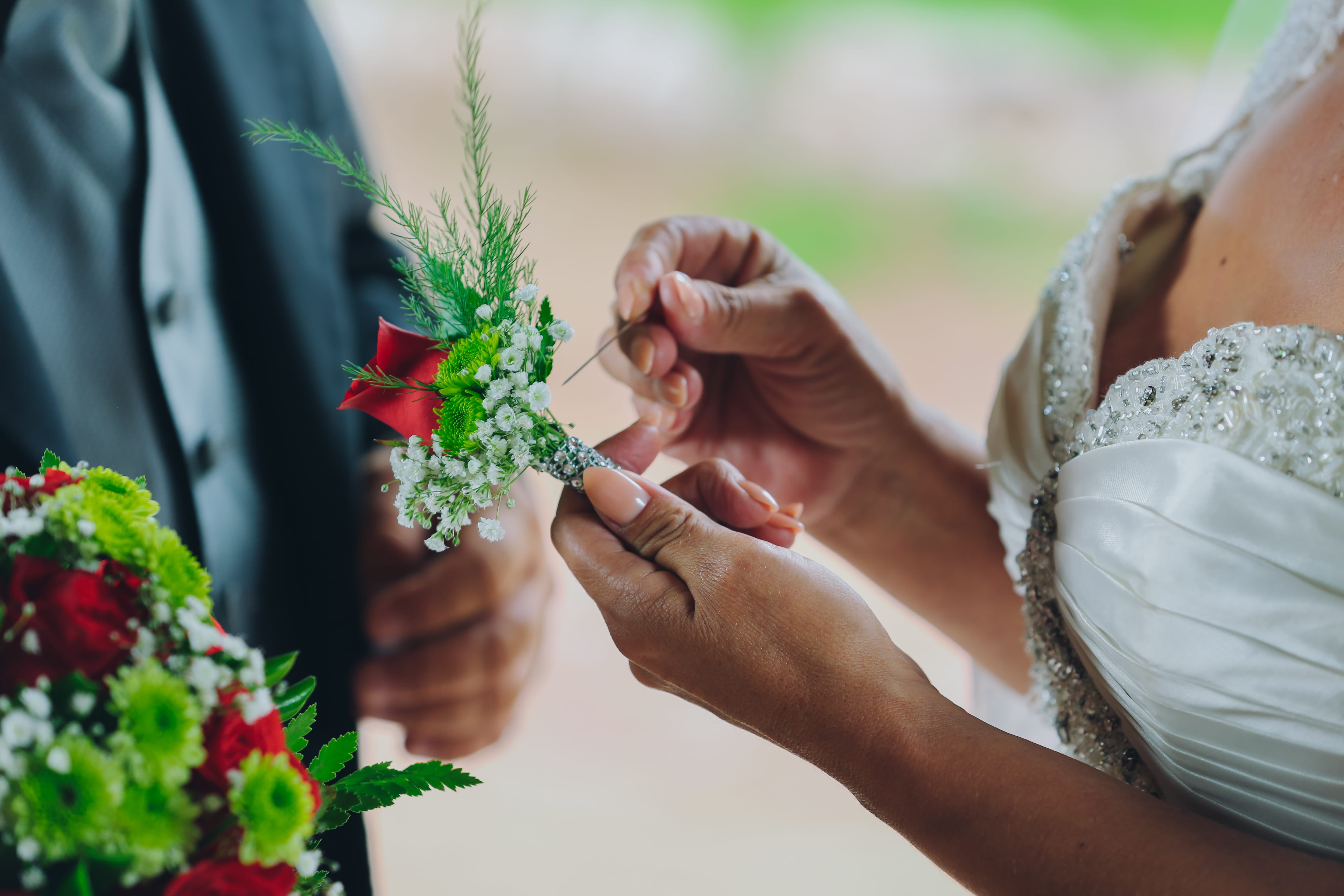 nature, togetherness, corsage, 5K, engagement, flowers, day, romance, bridal, flowering plant, heterosexual couple, wedding day, marriage, bouquet, human hand, HD Wallpaper