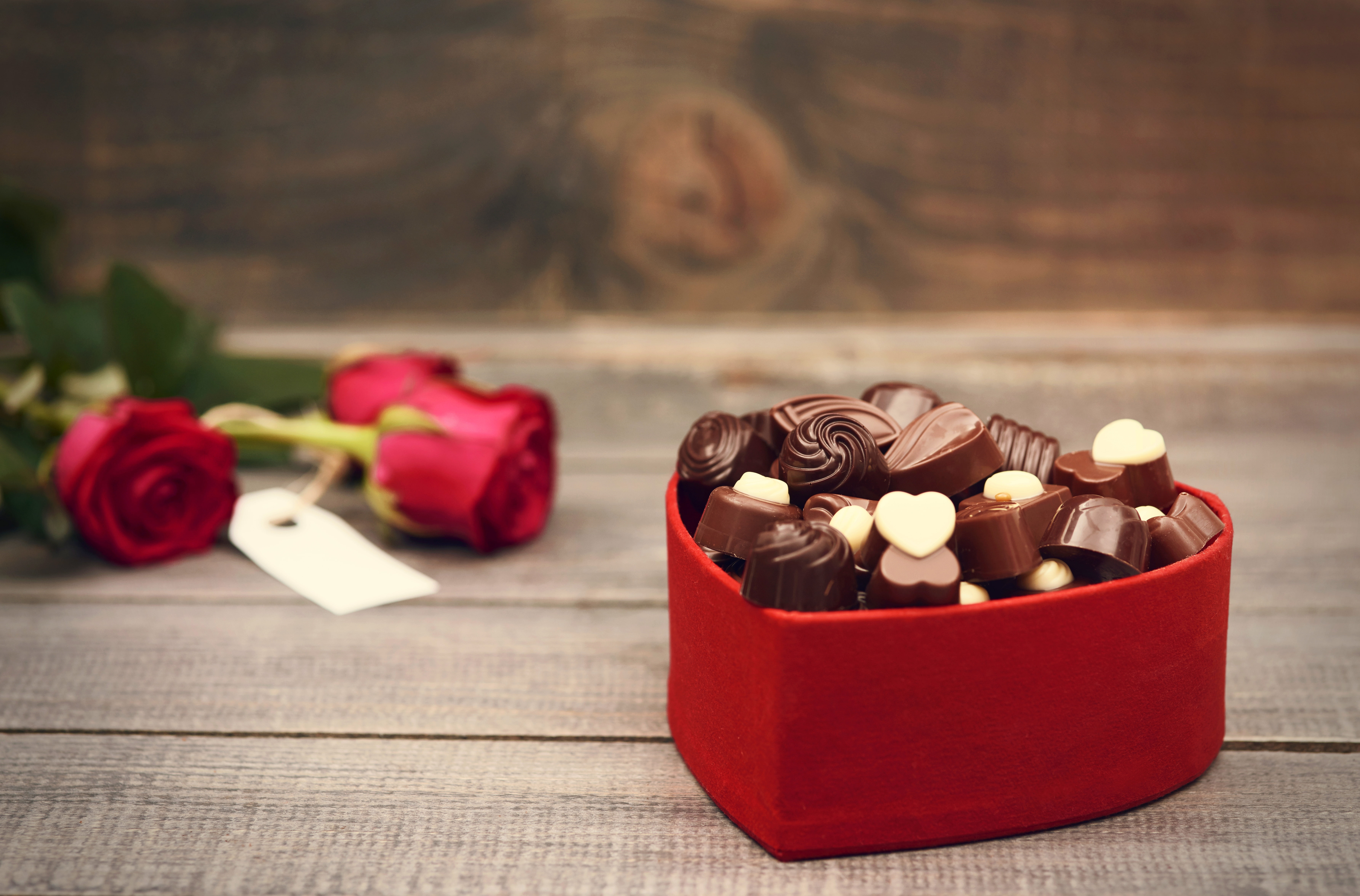 chocolate, romantic, 5K, still life, beauty in nature, container, holiday, dark, photography, close-up, nature, chocolates, Valentines Day, vulnerability, HD Wallpaper