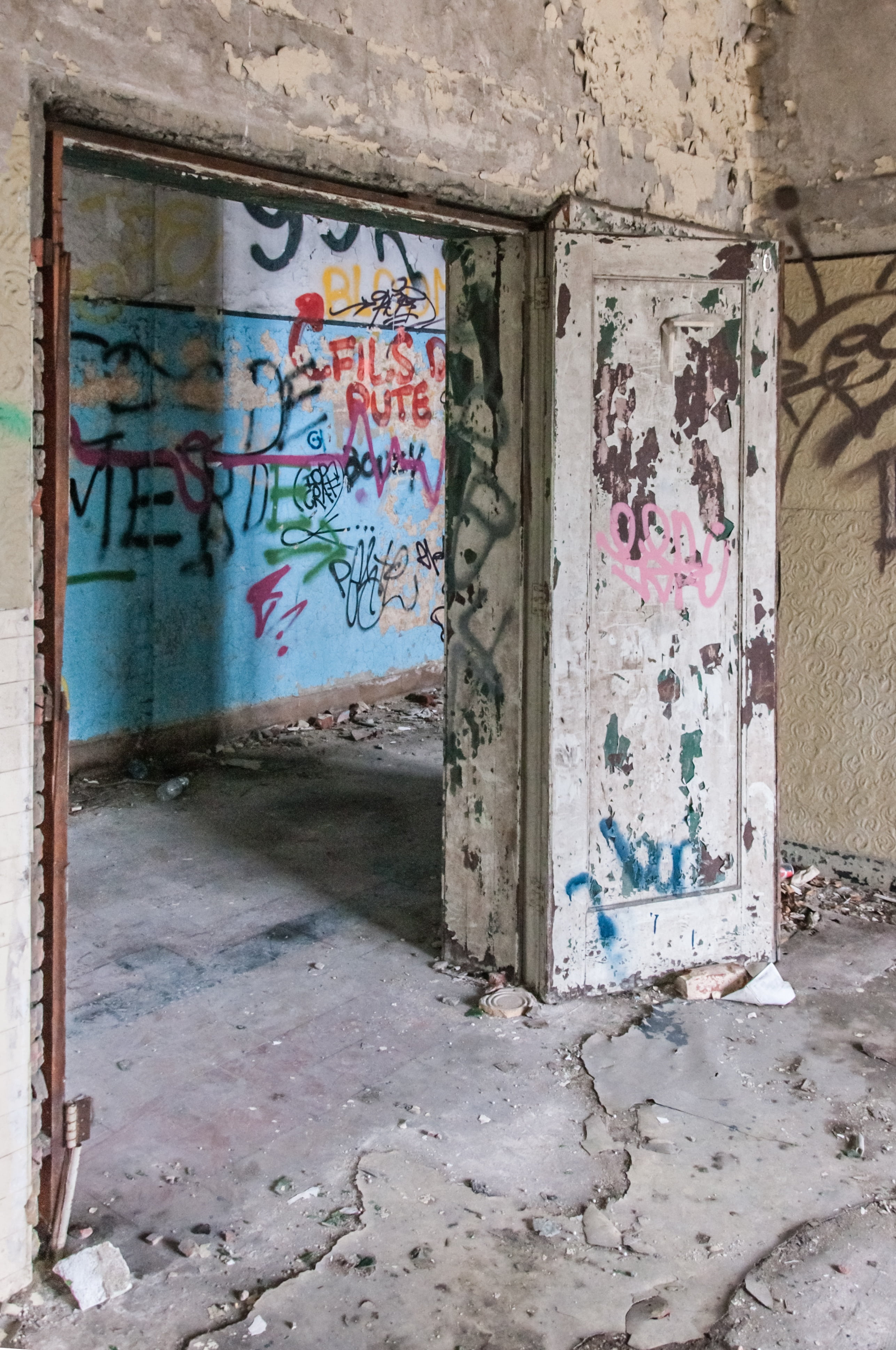 entrance, bad condition, leave, decline, house, obsolete, wall - building feature, building, weathered, abandoned, no people, deterioration, run-down, messy, Phone HD Wallpaper