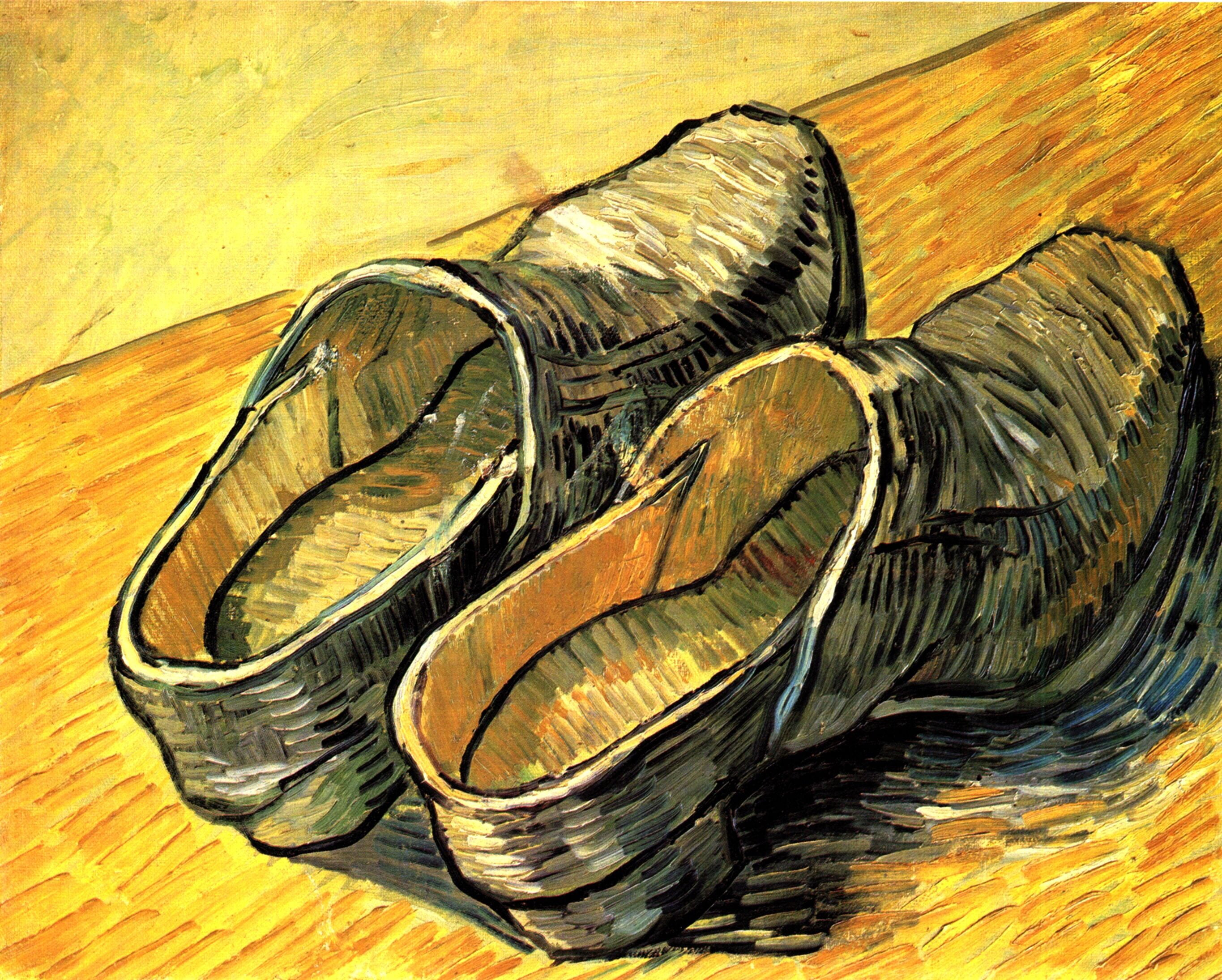 shoes, A Pair of Leather Clogs, Arles, 2K, Vincent van Gogh, HD Wallpaper