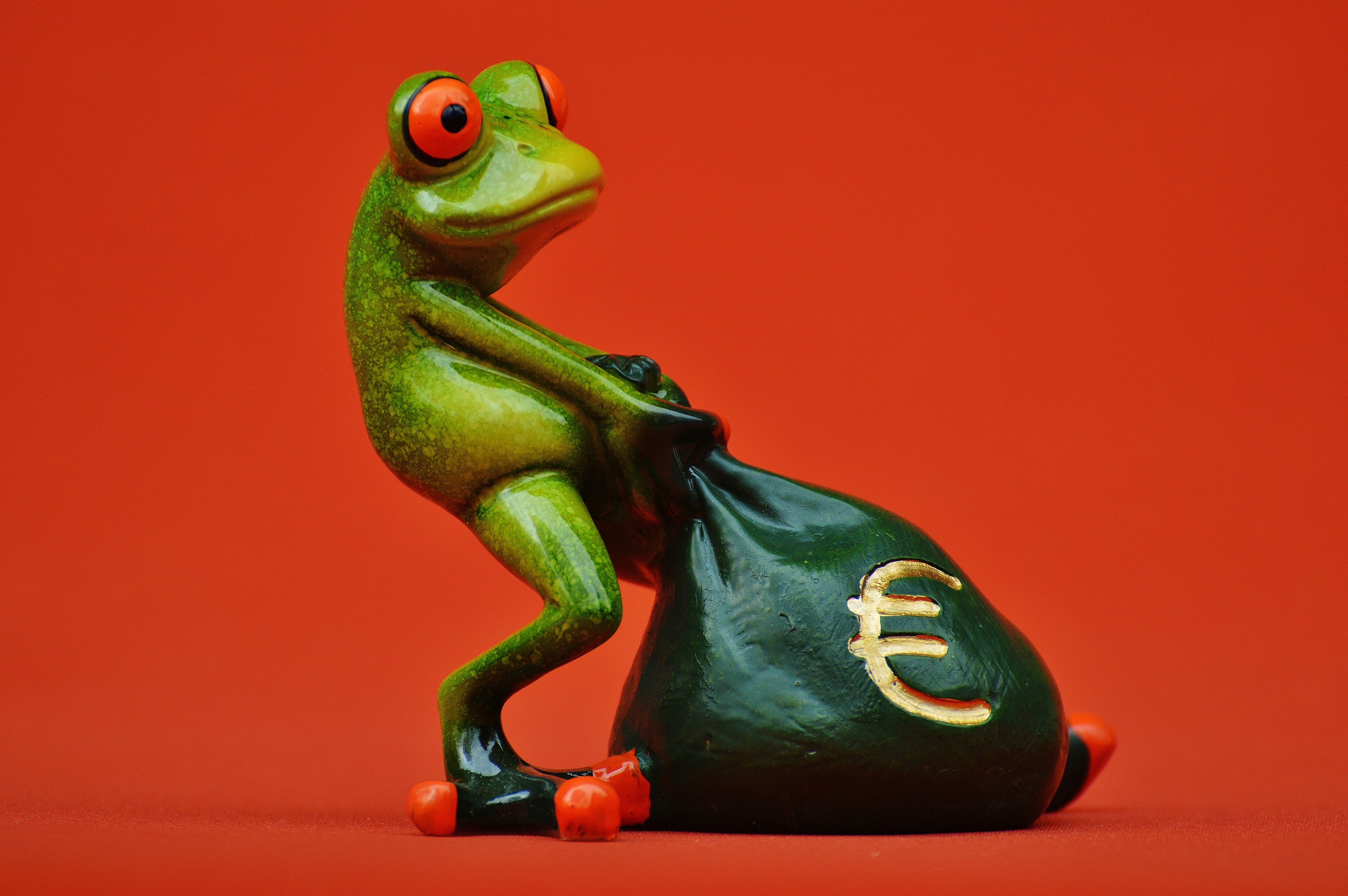 indoors, one animal, no people, animal, green color, funny, money, sculpture, frog, animal representation, representation, days wealthy, money bag, figure, HD Wallpaper