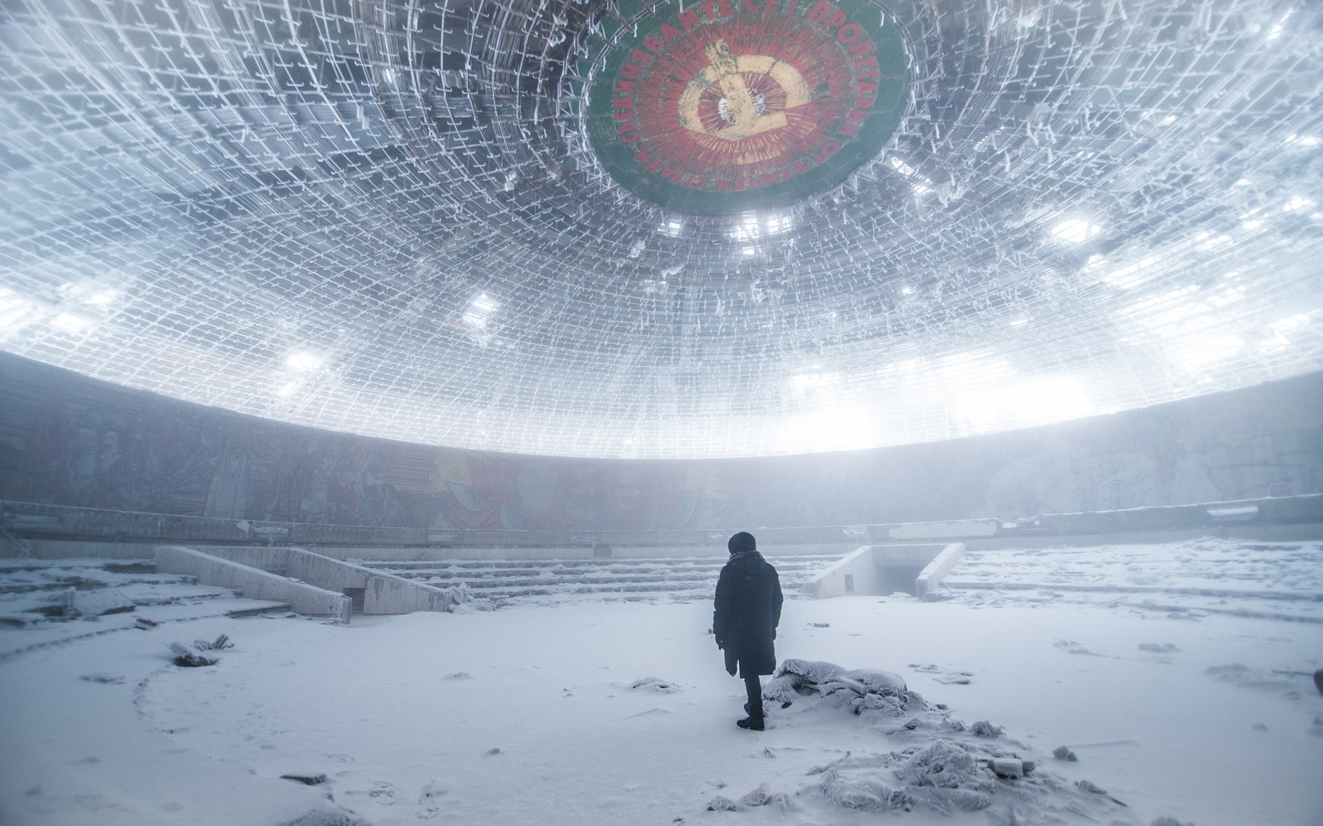 hd, 1080P, snow, building, person, decay, deserted, abandon, winter, nature, urban, HD Wallpaper