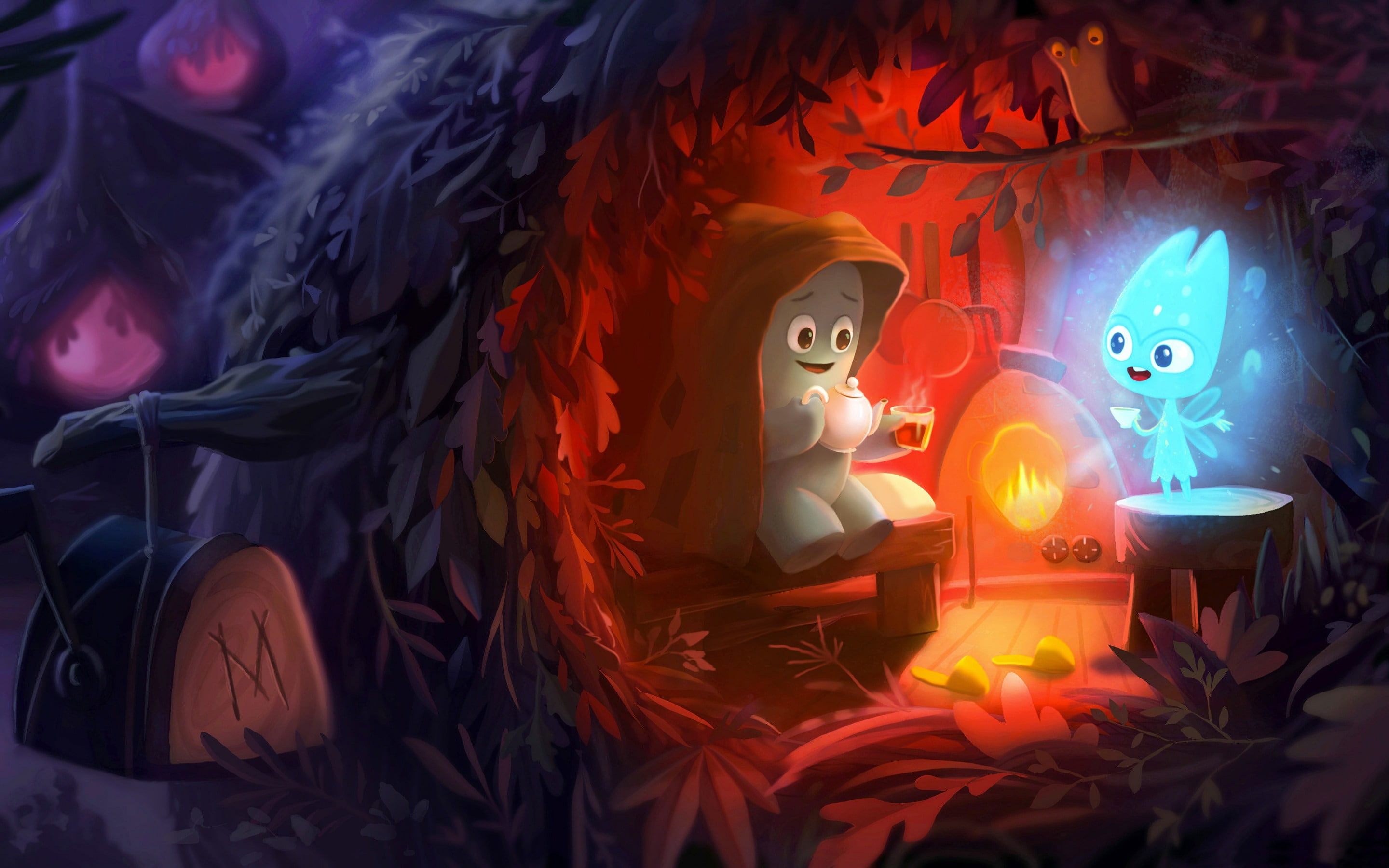 night, representation, monster, cartoon, 2K, belief, decoration, bedtime, baby, human representation, male likeness, cute, no people, close-up, creativity, HD Wallpaper