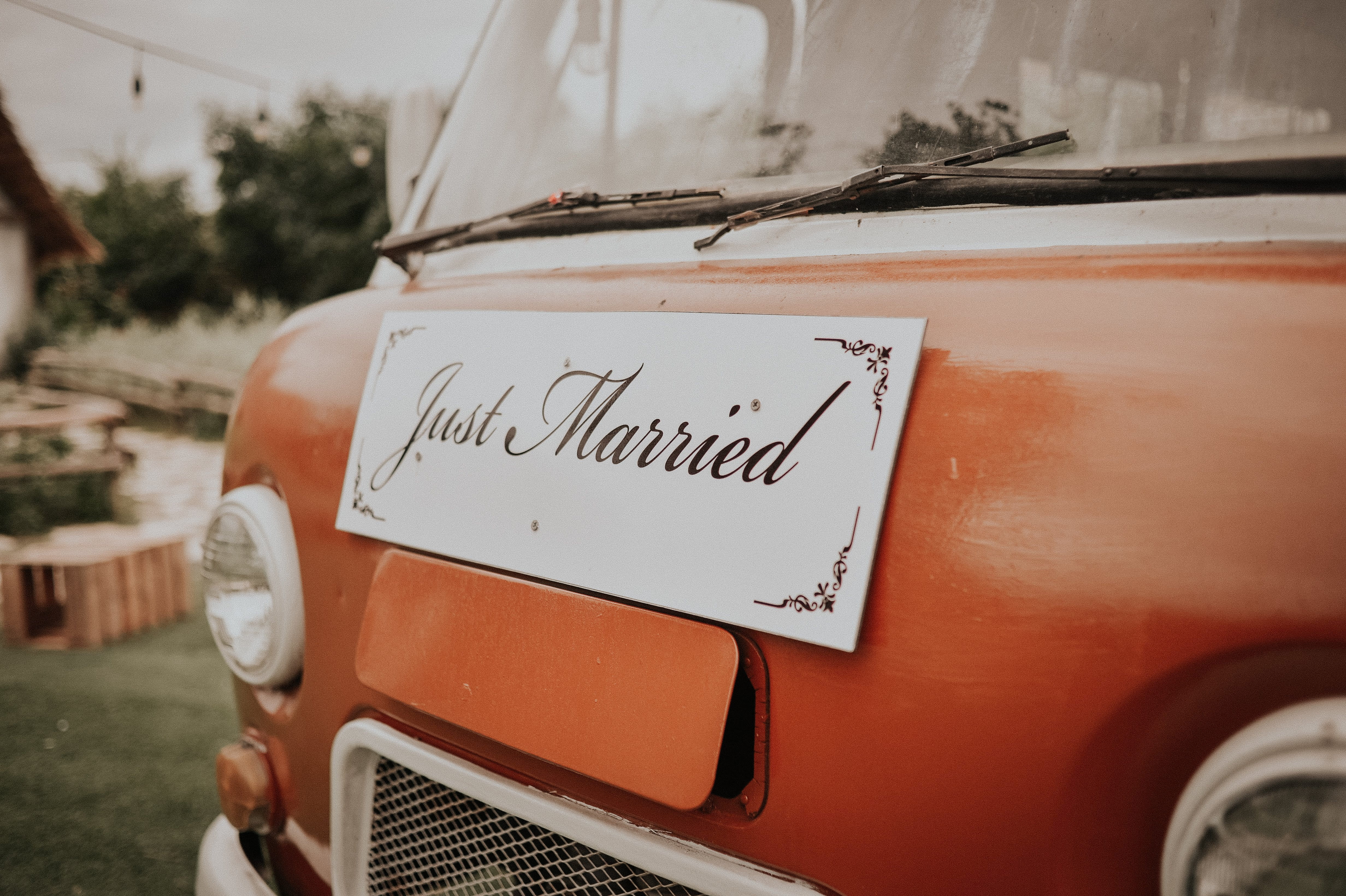 outdoors, automobile, retro styled, close-up, motor vehicle, style, landscape, mode of transportation, married, daylight, transportation, nature, car, board, HD Wallpaper