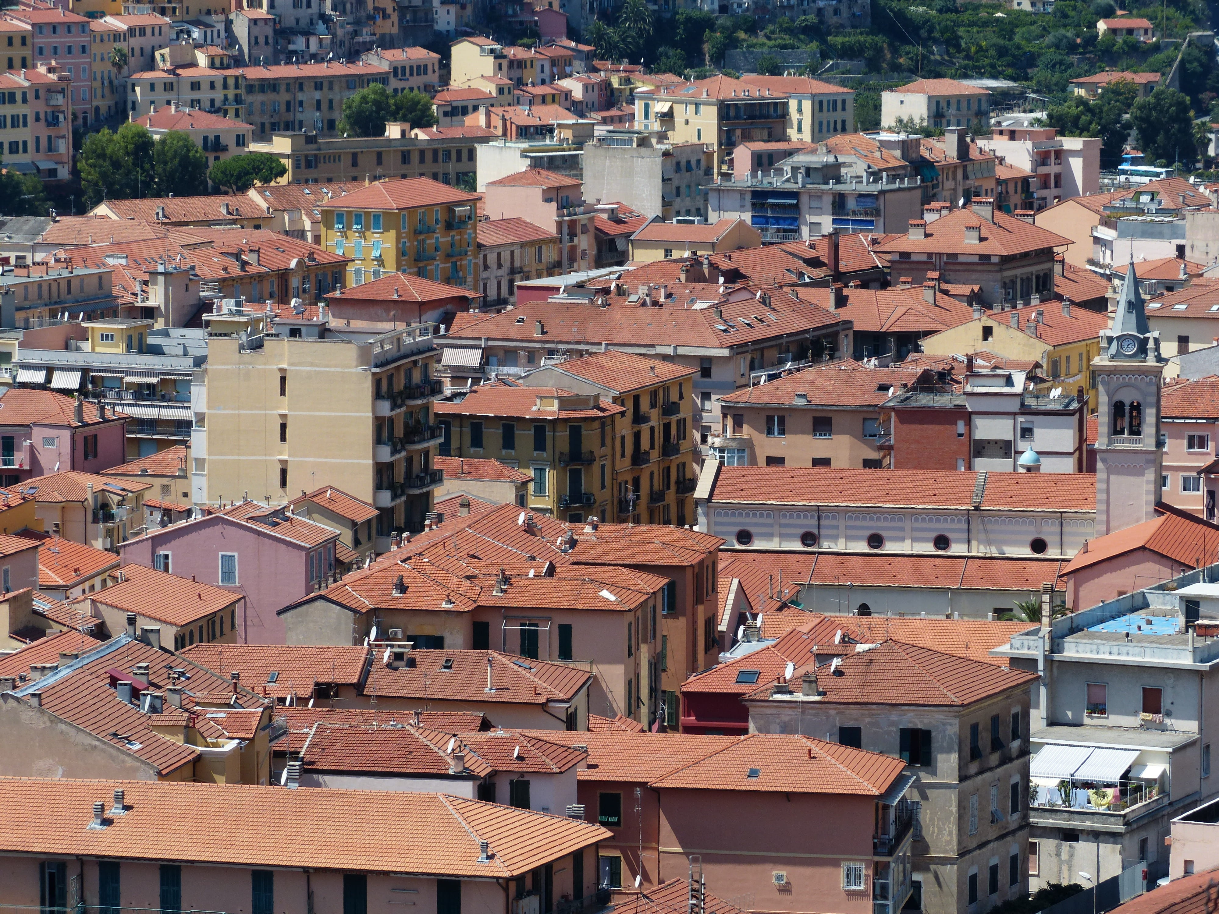 high angle view, crowded, living room, province of imperia, pushed, full frame, spa, outdoors, building, townscape, seaside resort, house, city view, sunlight, HD Wallpaper