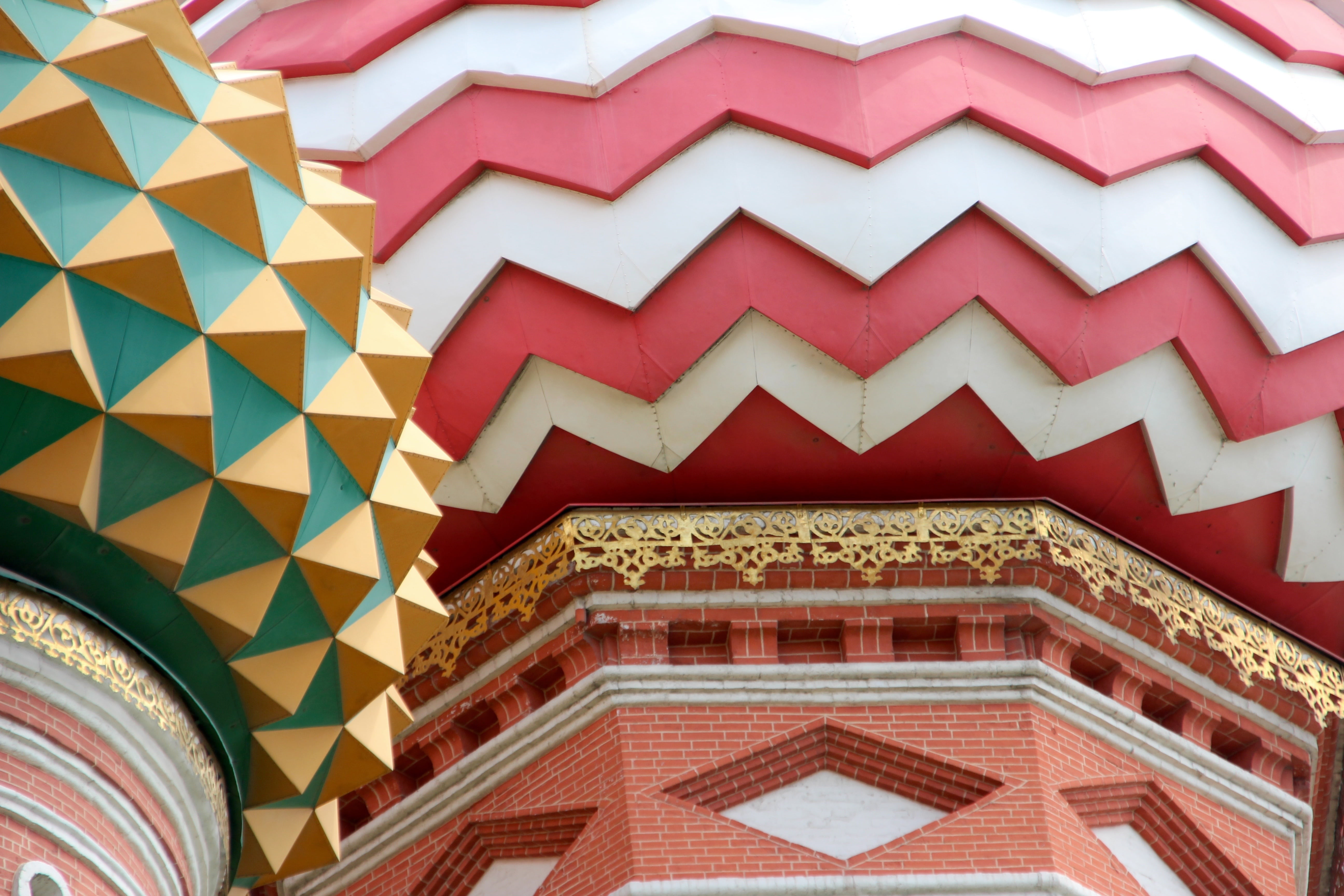 ornate, shot, st, creativity, religion, russia, 5K, church, low angle view, architecture, multi colored, photography, tourism, basil, shape, pattern, s, HD Wallpaper