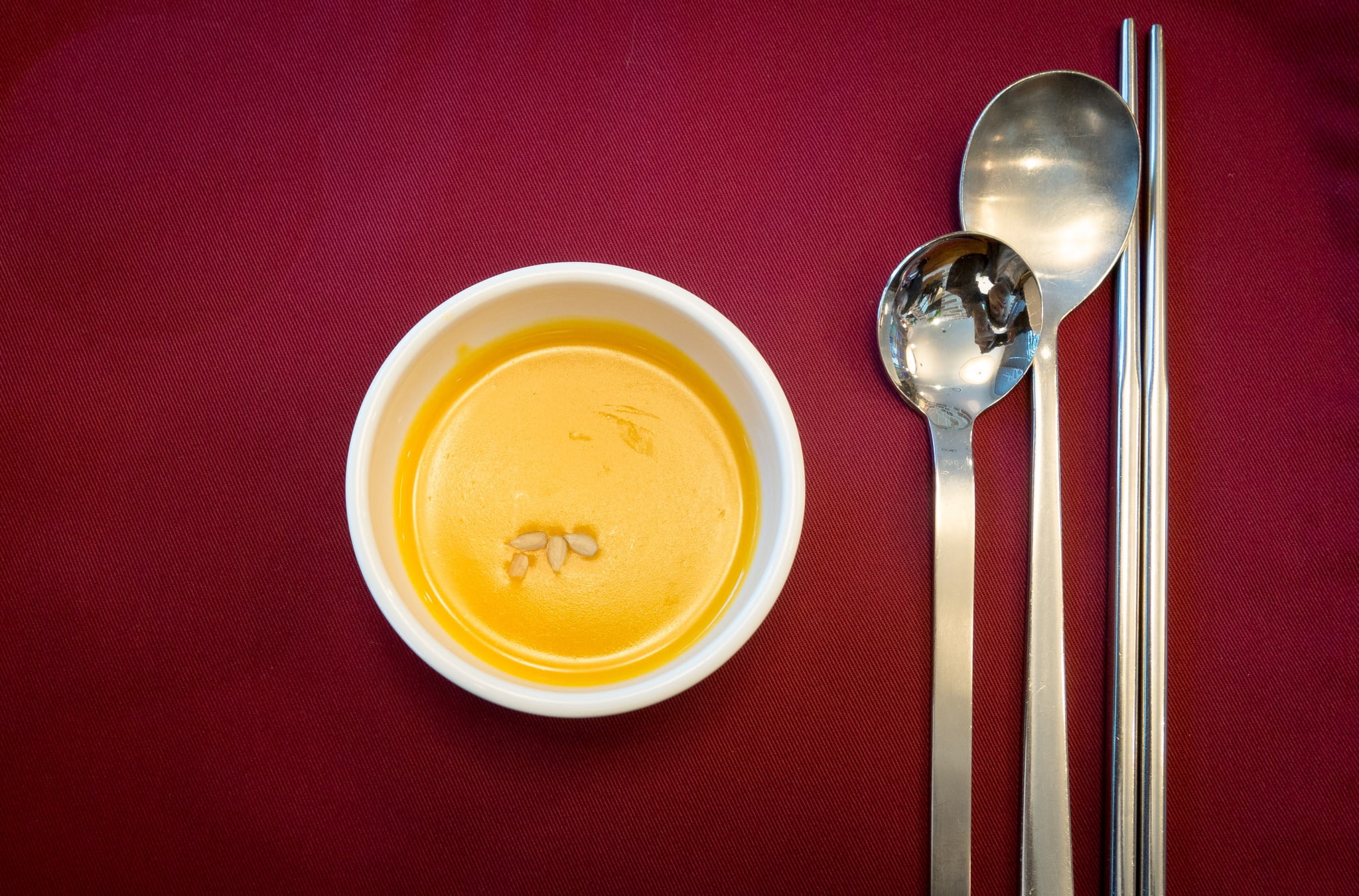 chopstick, spoon, freshness, colored, ready-to-eat, pumpkin, kitchen utensil, silver, eating utensil, directly above, food, 1080P, healthy eating, wellbeing, HD Wallpaper