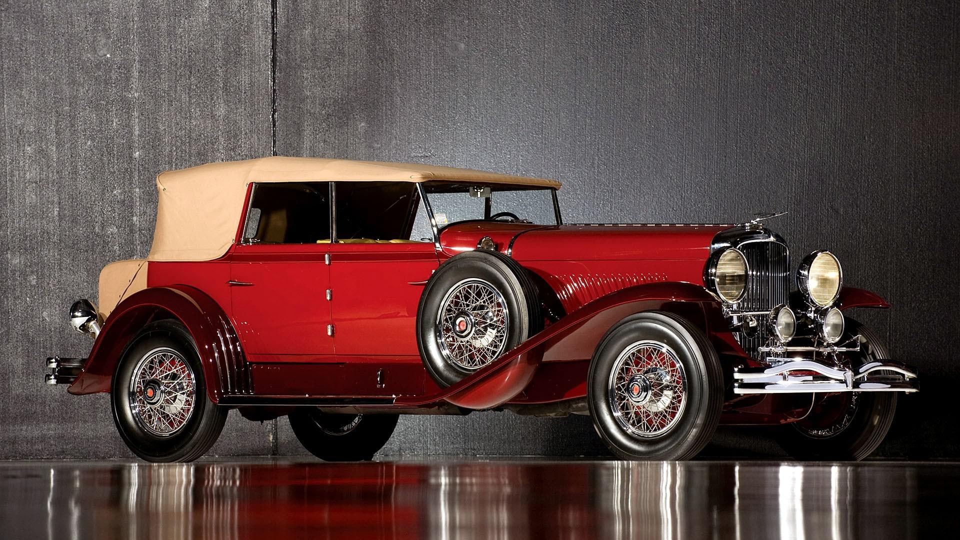 1080P, model, car, diecast, j, duesenberg model j, 1920x1080, duesenberg, cars, vintage, red, HD Wallpaper