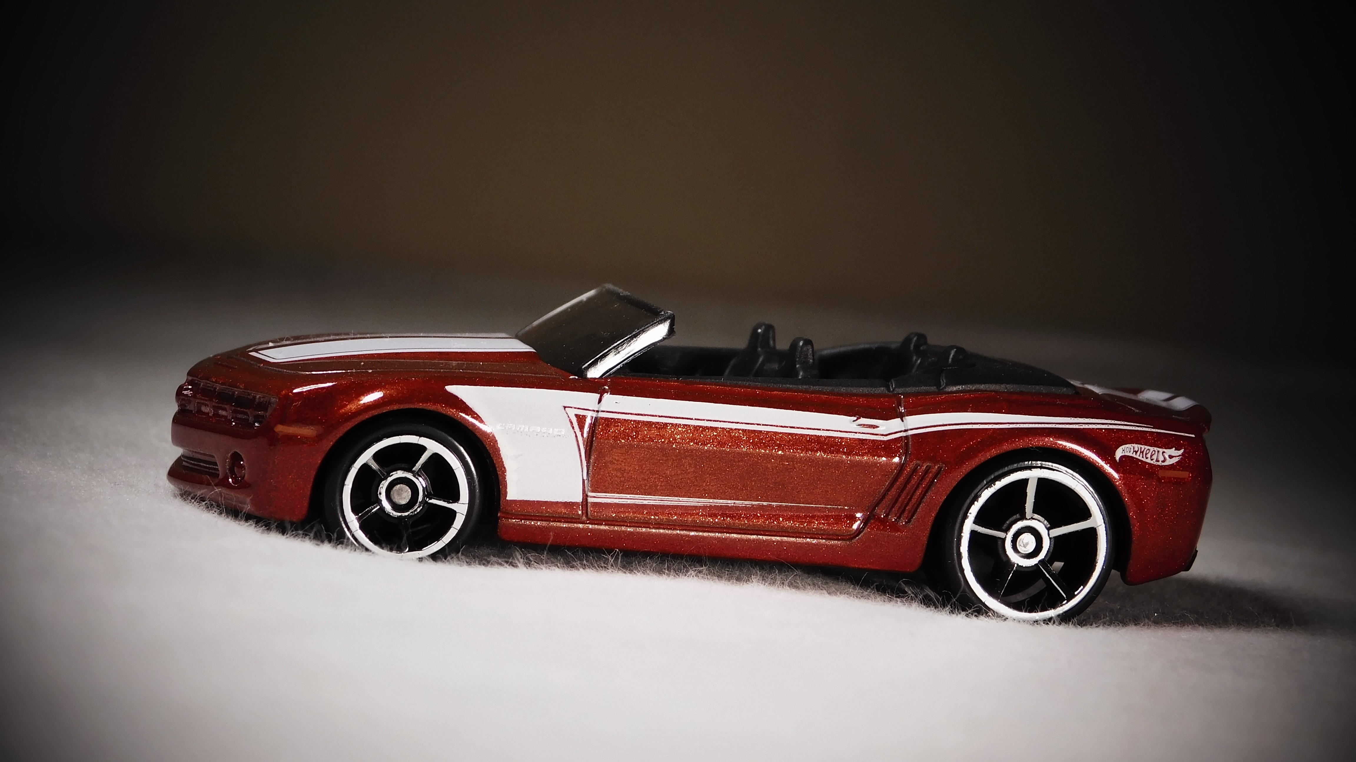wheels, toy car, luxury, camaro, nostalgia, orange, diecast, retro styled, miniature, no people, racecar, transportation, car, black background, selective focus, HD Wallpaper