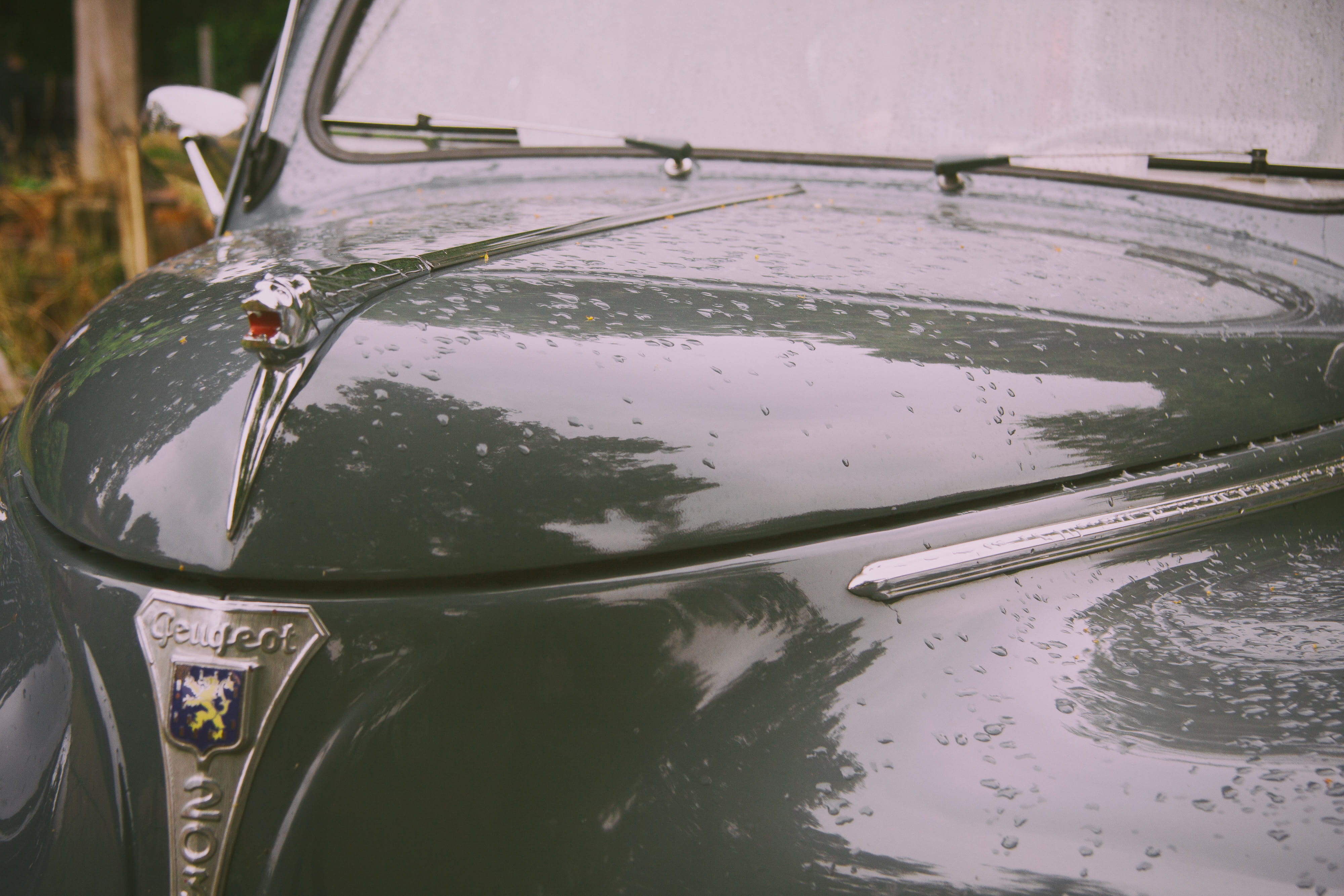 chrome, motor vehicle, detail, oldtimer, reflection, rainy, classic, wet, veteran, motor, vintage car, day, transportation, fiat, vehicle hood, hood, old-timer, HD Wallpaper