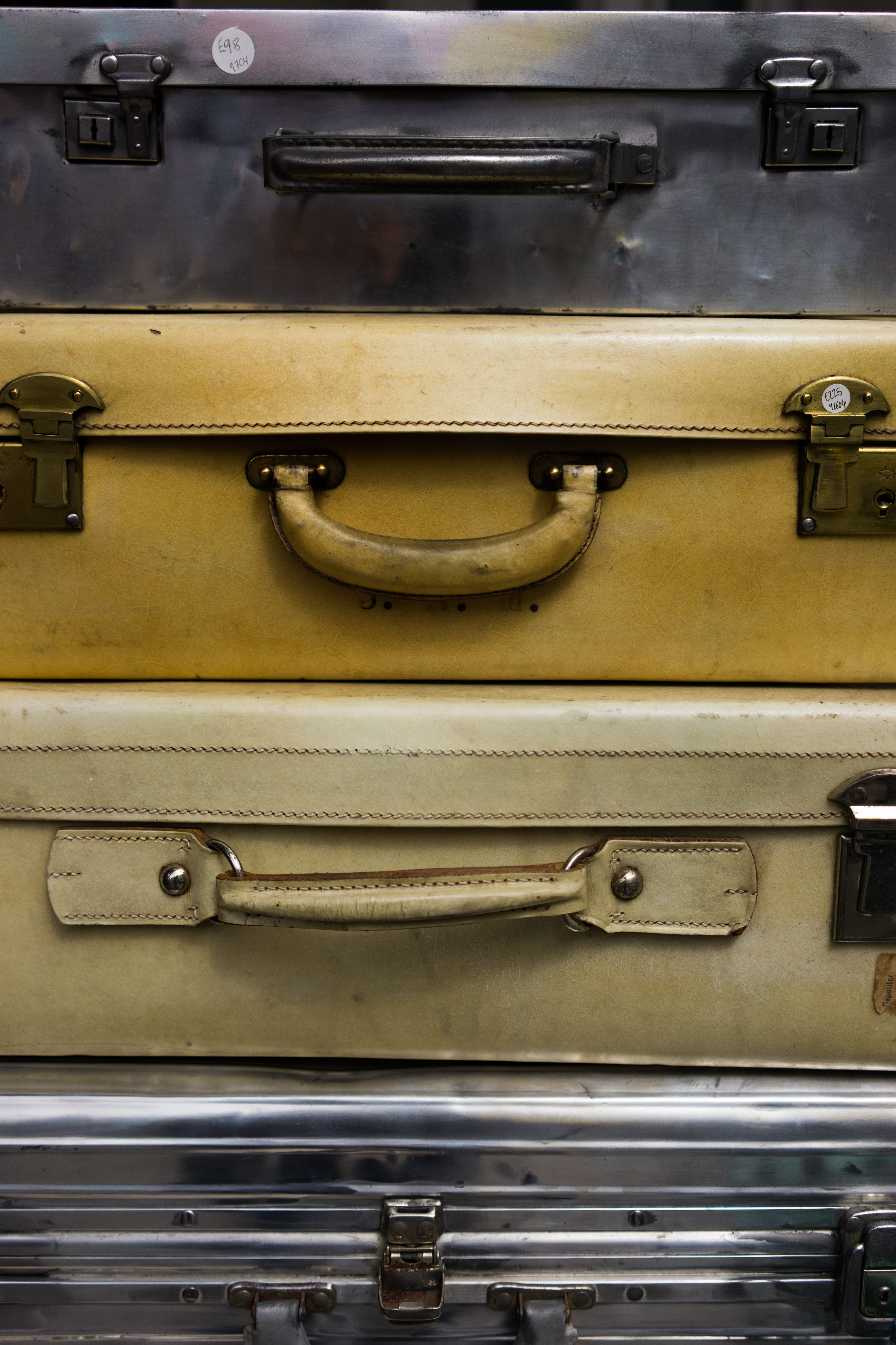 assorted, briefcases, old, vehicle interior, 5K, vintage, brown, machinery, suitcase, suitcases, backgrounds, transportation, land vehicle, black, no people, Phone HD Wallpaper