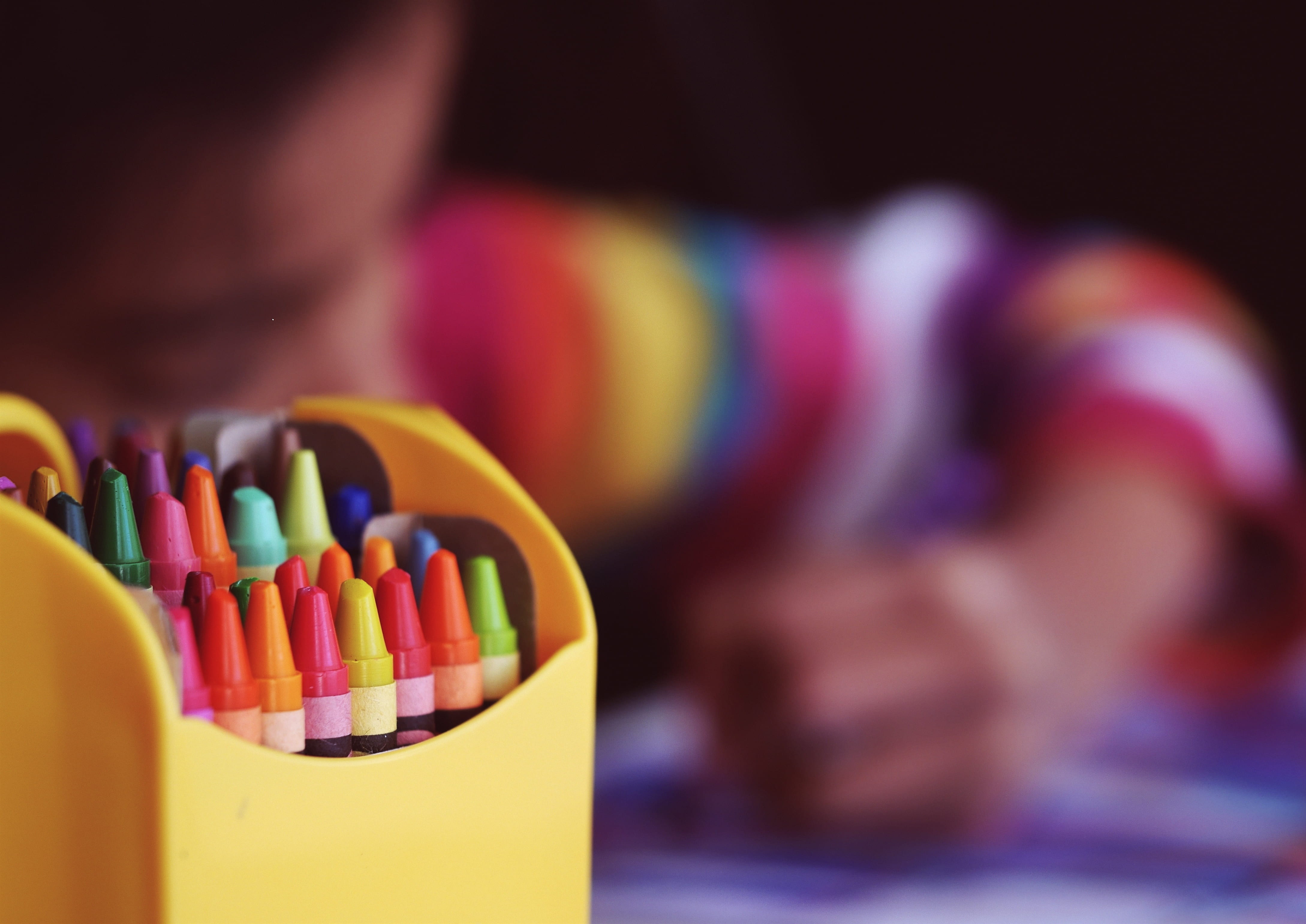 pencil, human body part, focus on foreground, rainbow, offspring, kid, art, colouring, indoors, selective, closeup, selective focus, adult, crayons, casual clothing, HD Wallpaper
